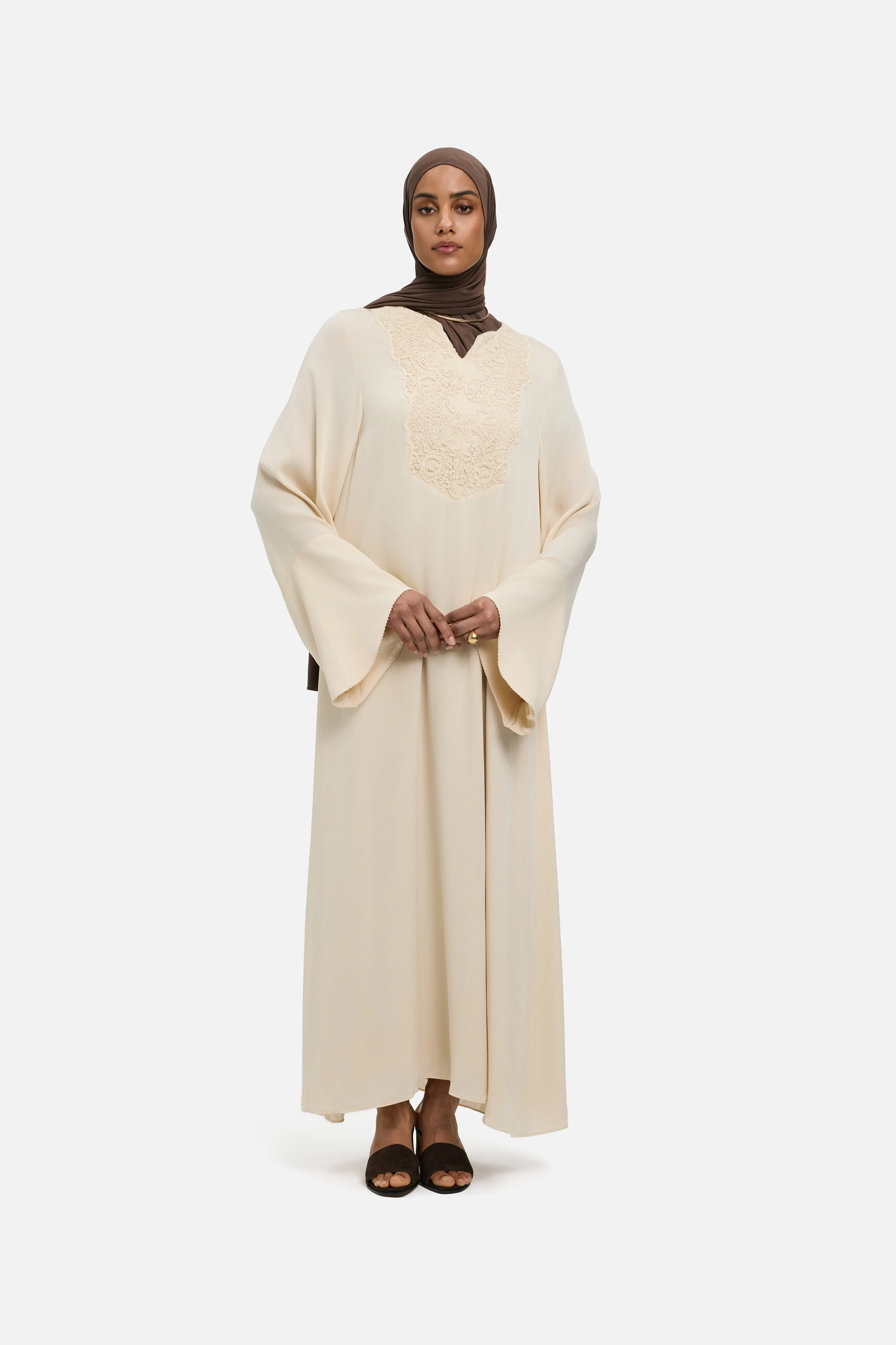 Kaftan Lace Dress | Sand - Image 2