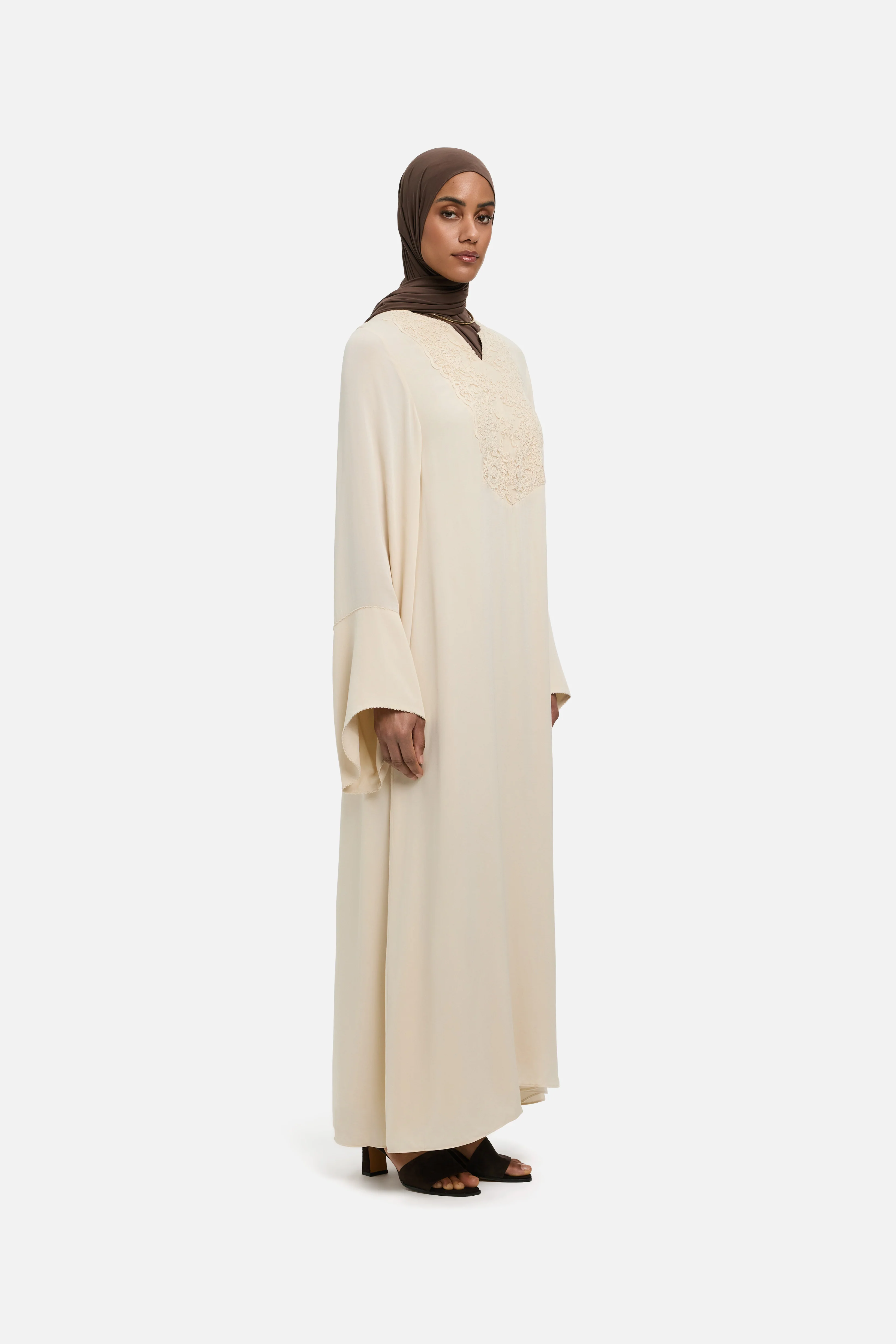 Kaftan Lace Dress | Sand - Image 3