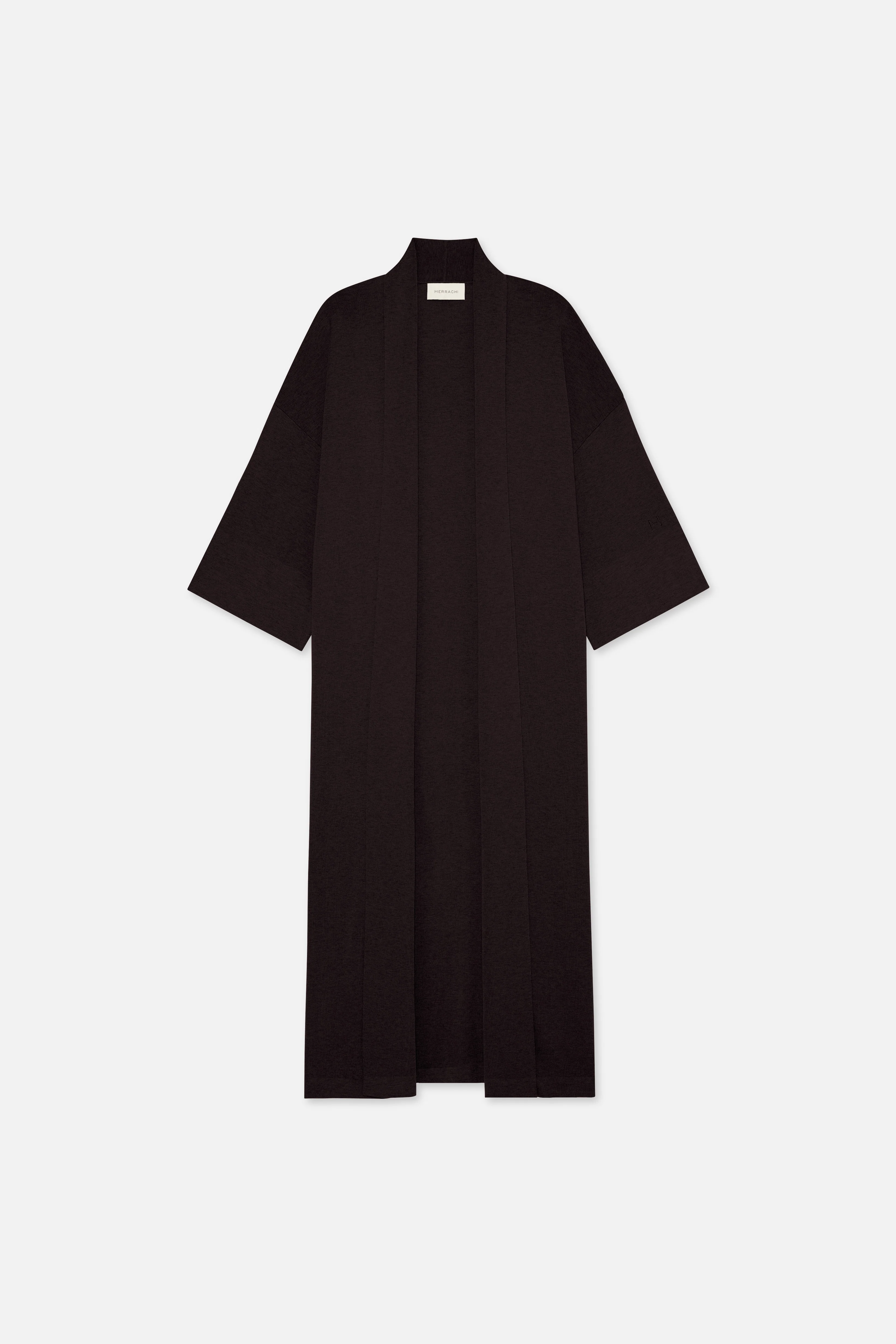 Knitted Abaya | Dark Brown - Image 6