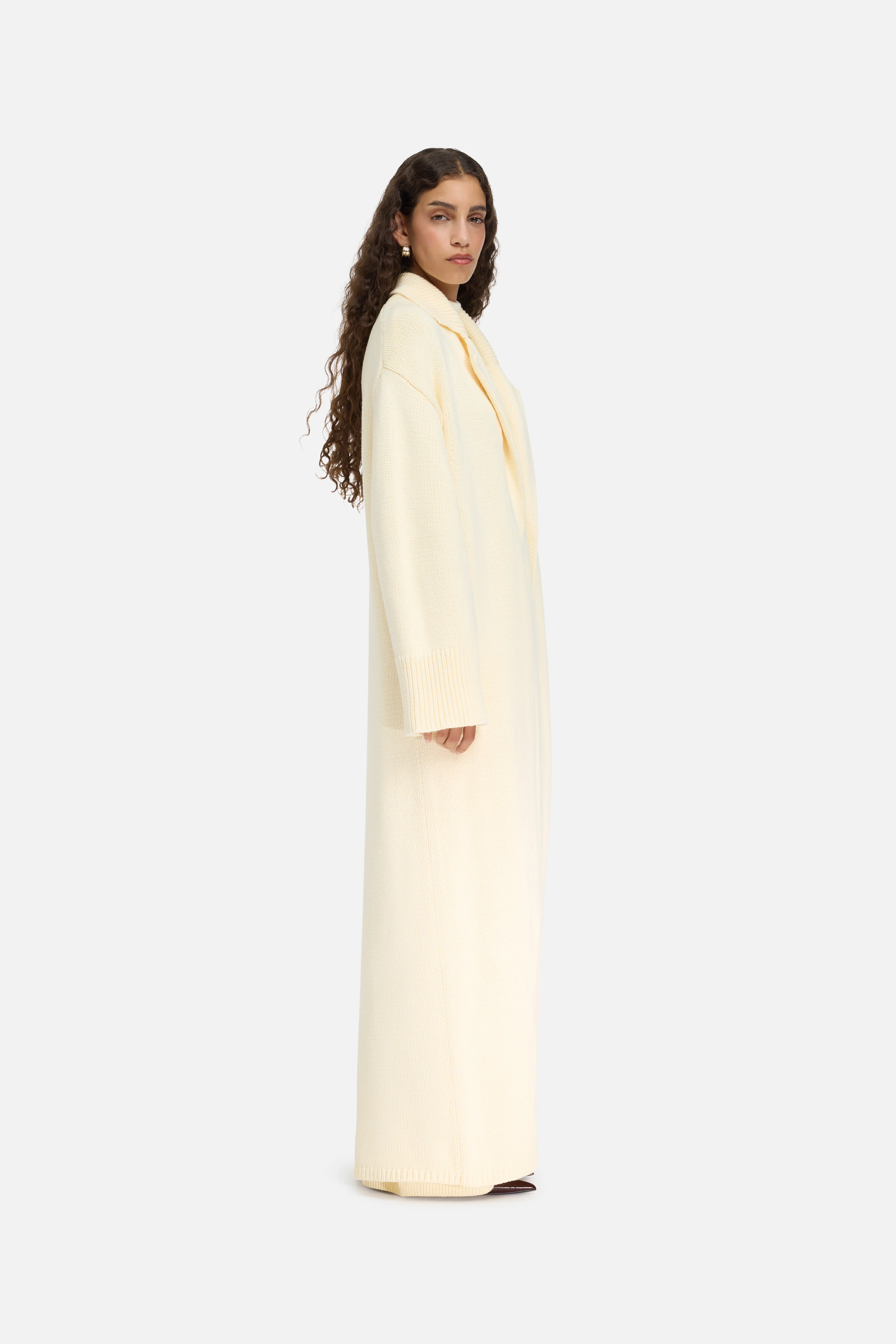 Knitted Abaya | Porcelain - Image 2
