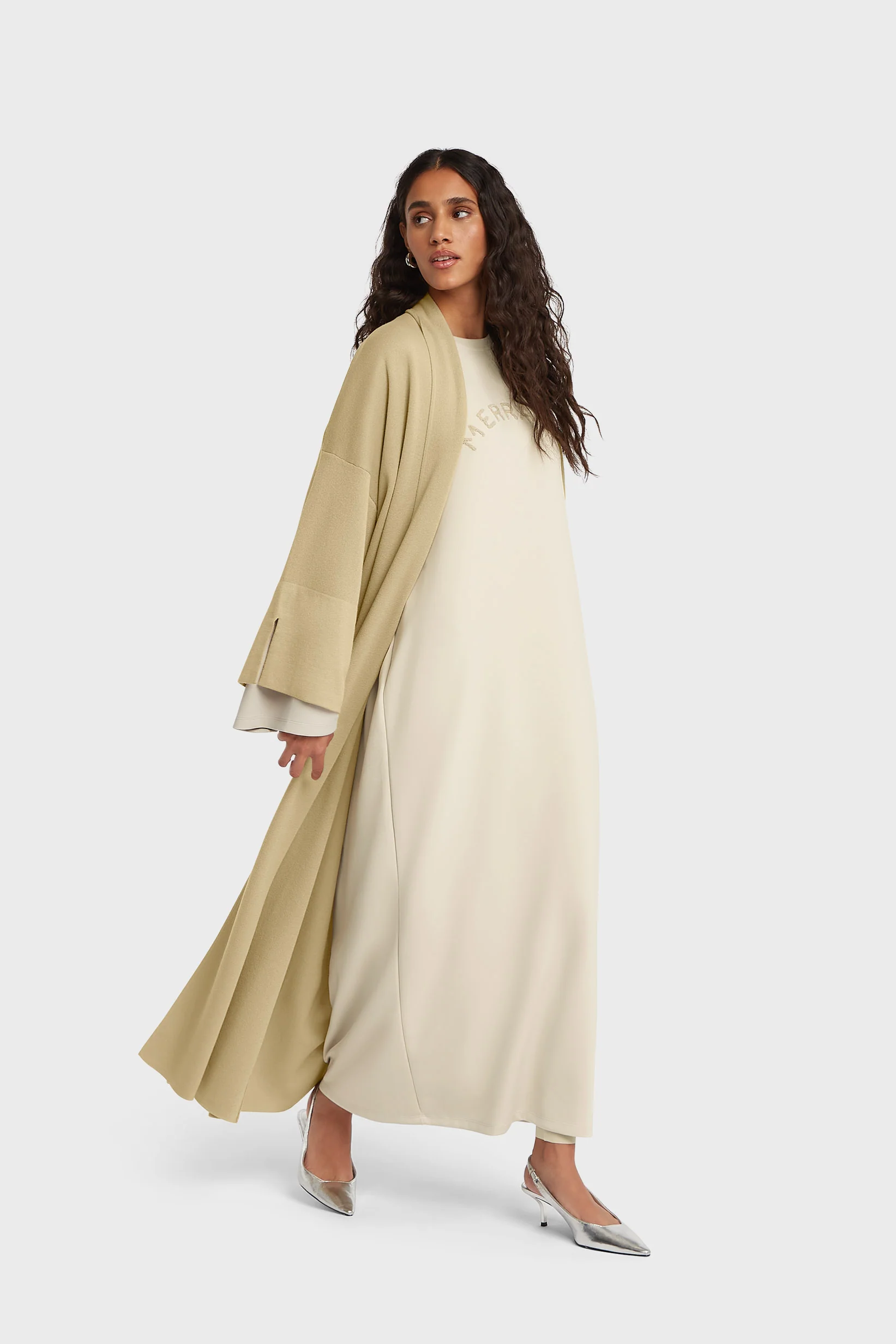 Knitted Abaya | Soft Toffee - Image 2