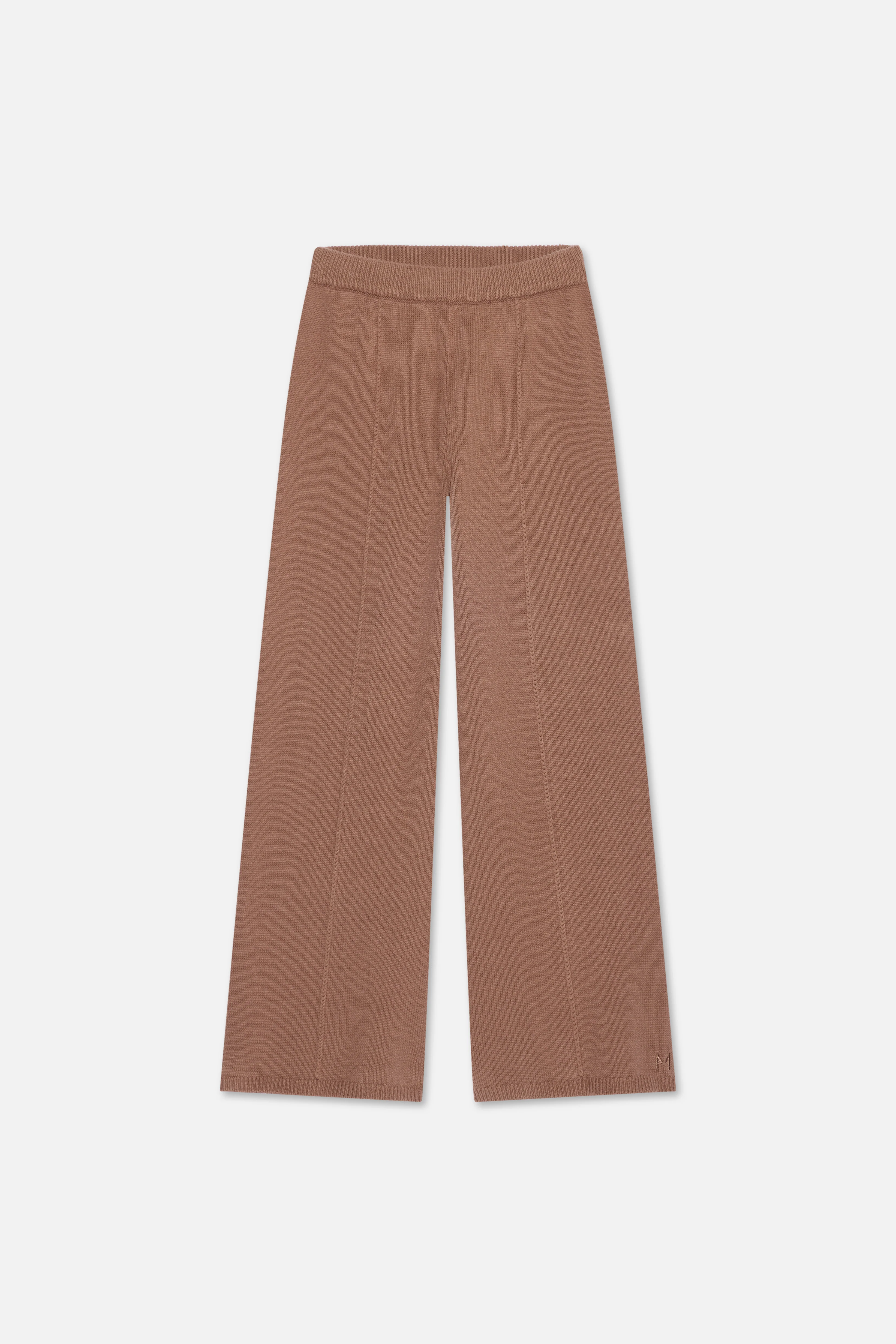 Knitted Cable Pants | Chocolate - Image 6
