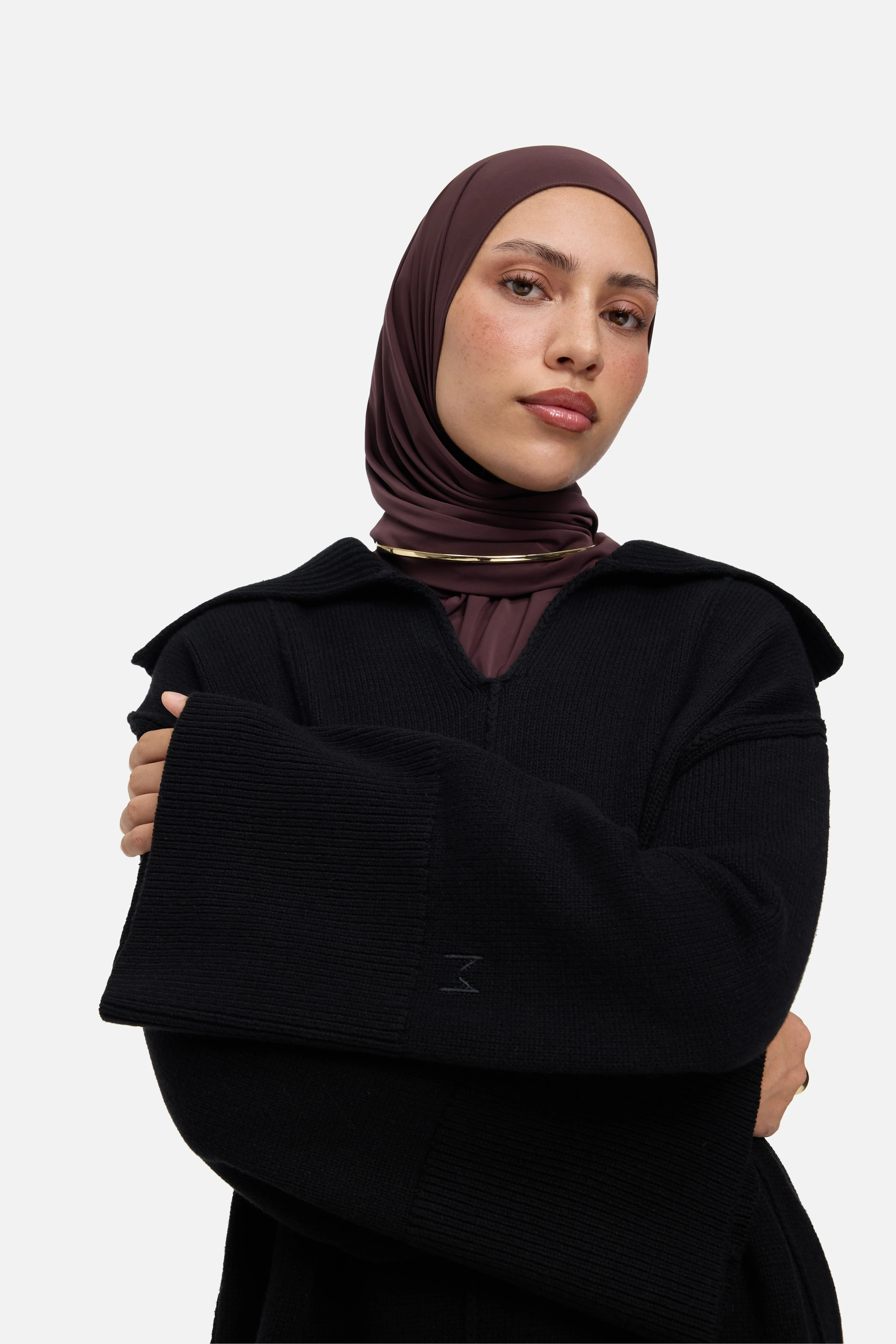 Knitted Collar Dress | Black - Image 4