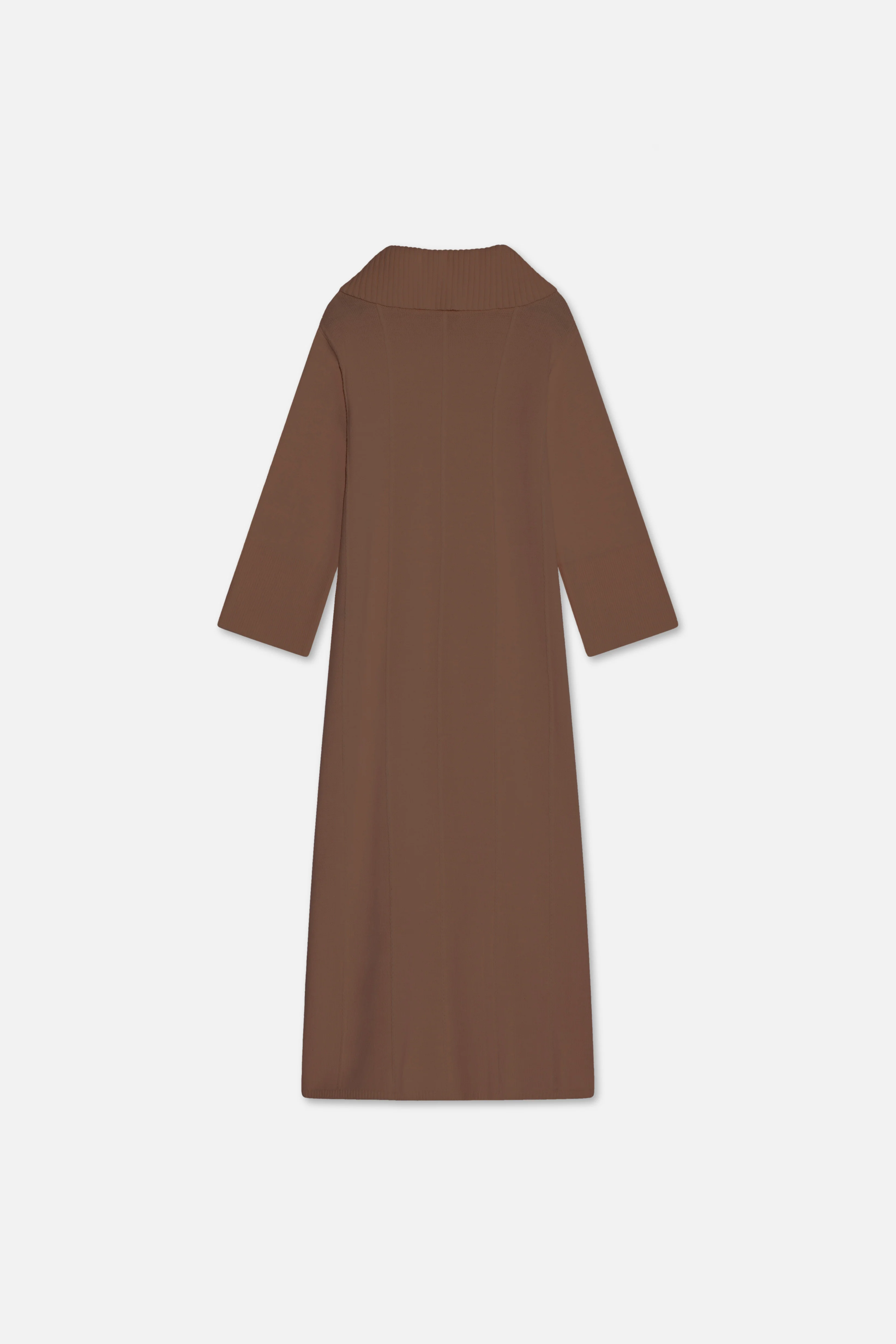 Knitted Collar Dress | Chocolate - Image 6