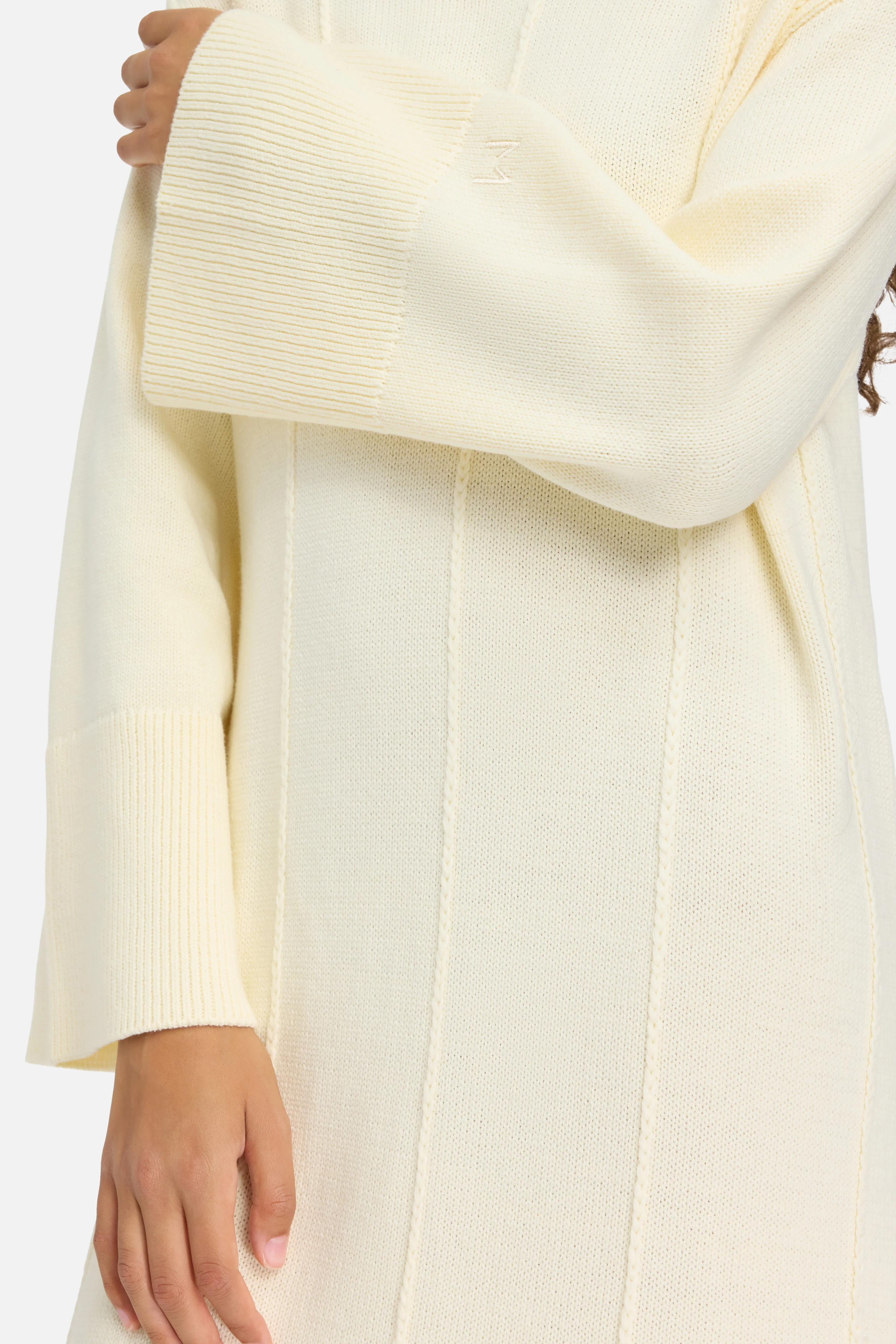 Knitted Collar Dress | Porcelain - Image 4