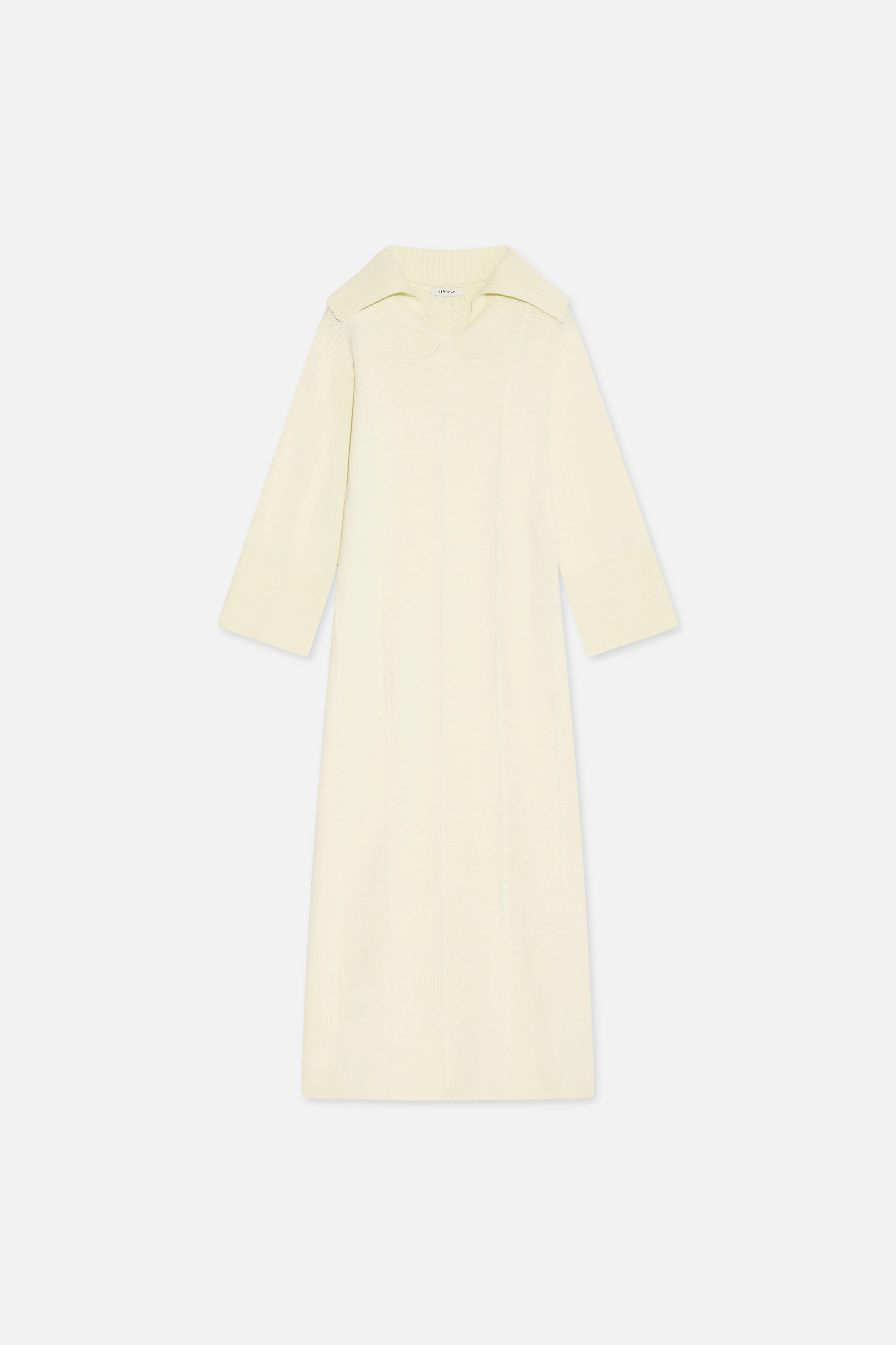Knitted Collar Dress | Porcelain - Image 5