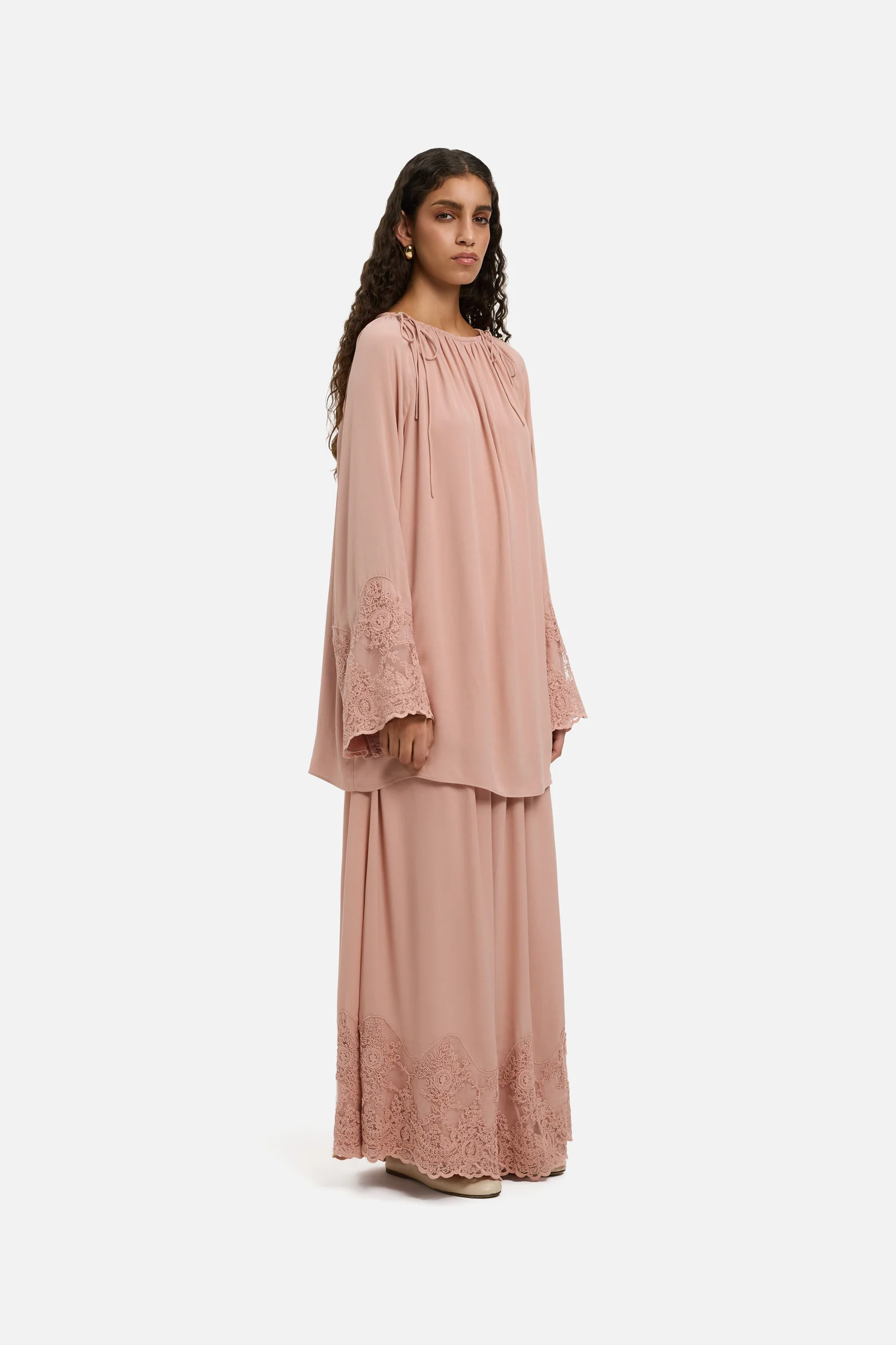 Lace Detailed Skirt | Deep Rose - Image 2