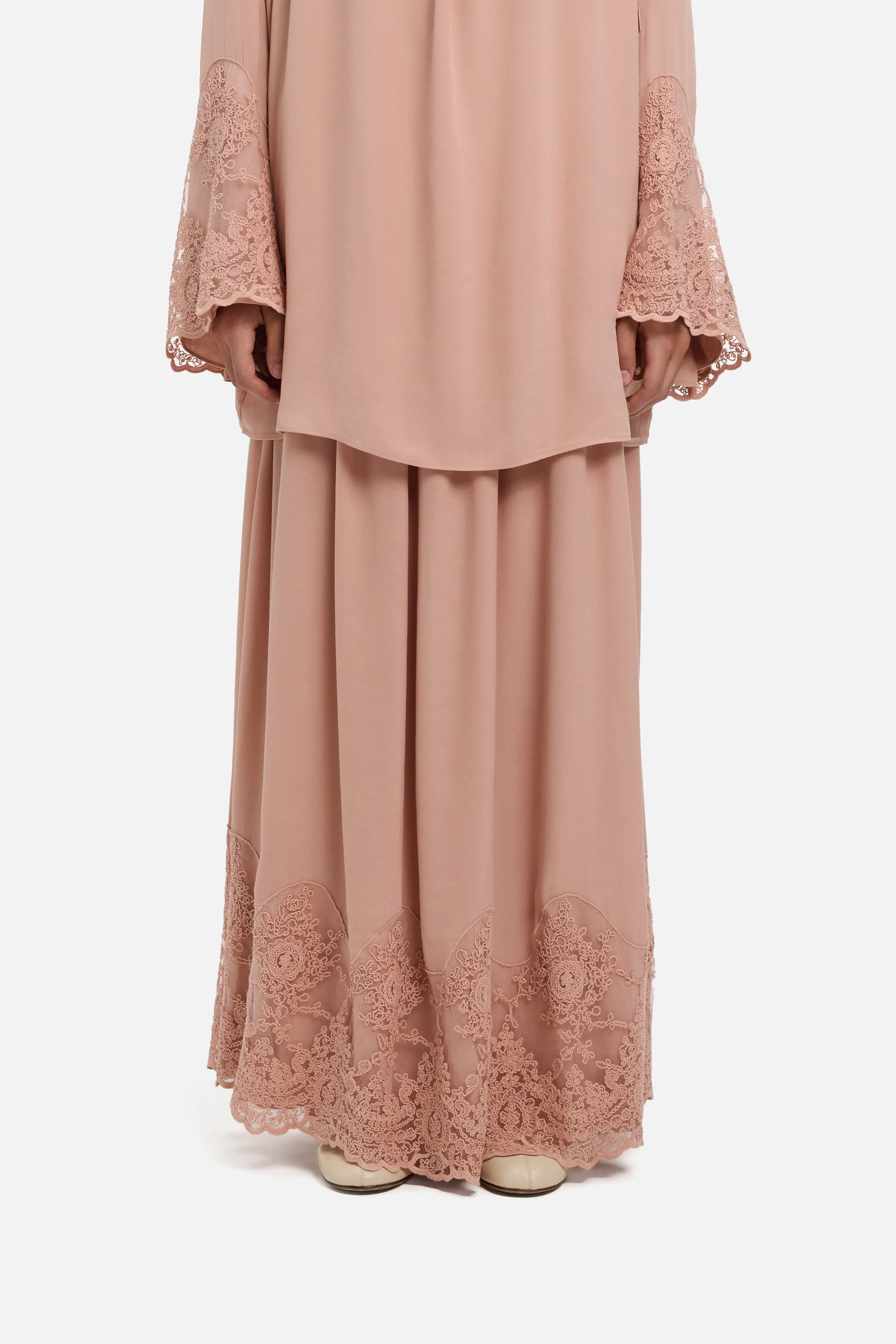 Lace Detailed Skirt | Deep Rose - Image 4