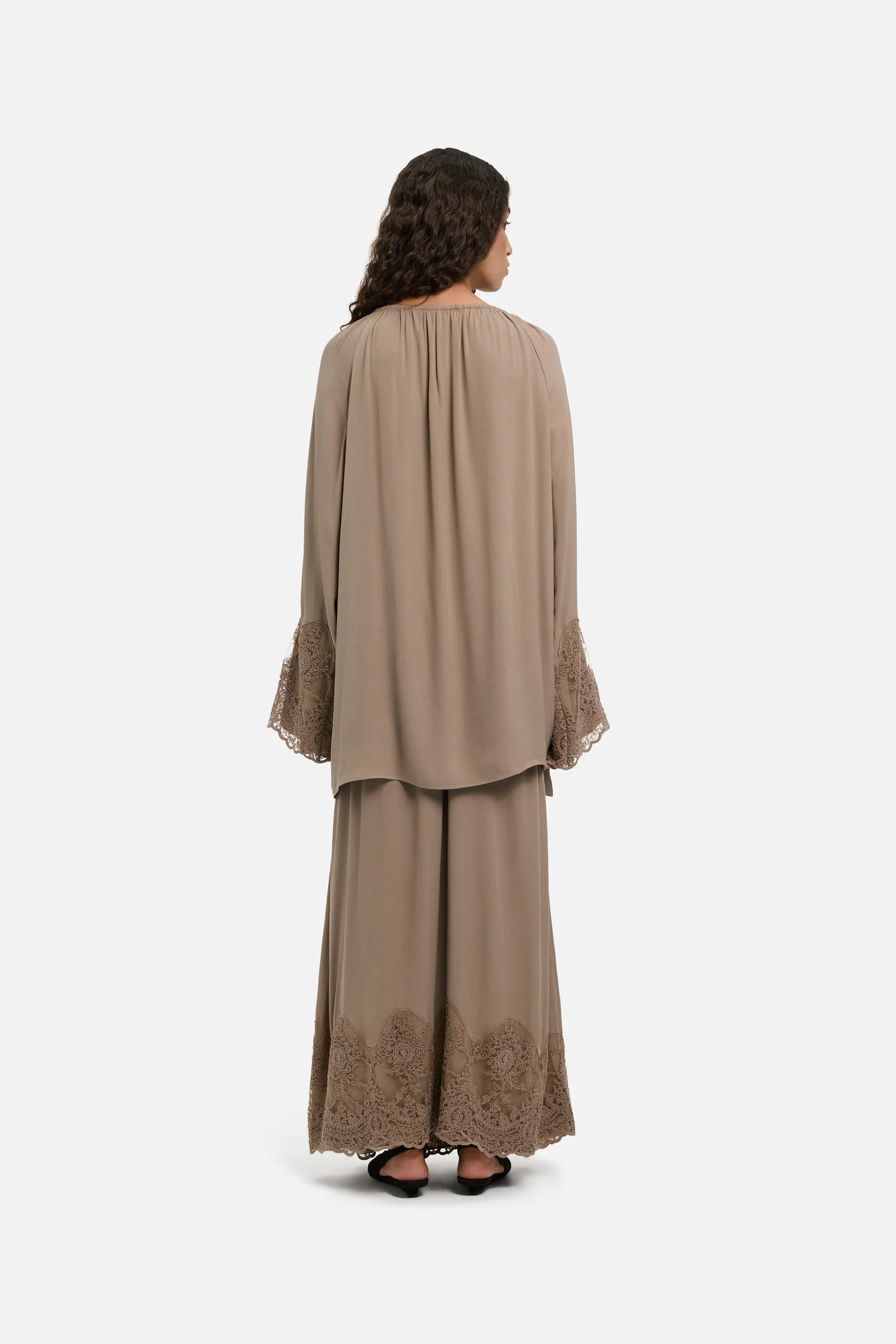 Lace Detailed Skirt | Khaki - Image 3