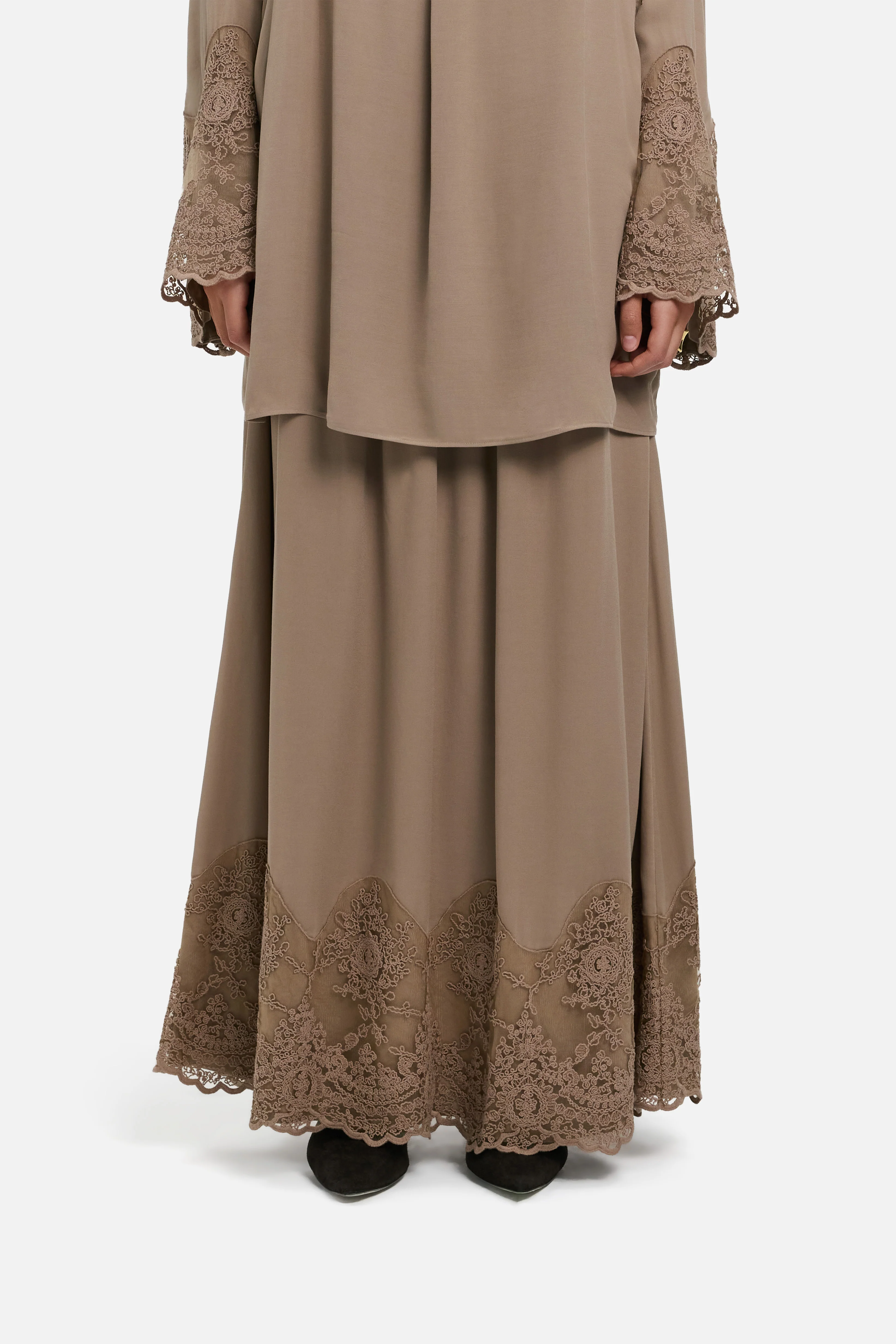 Lace Detailed Skirt | Khaki - Image 4