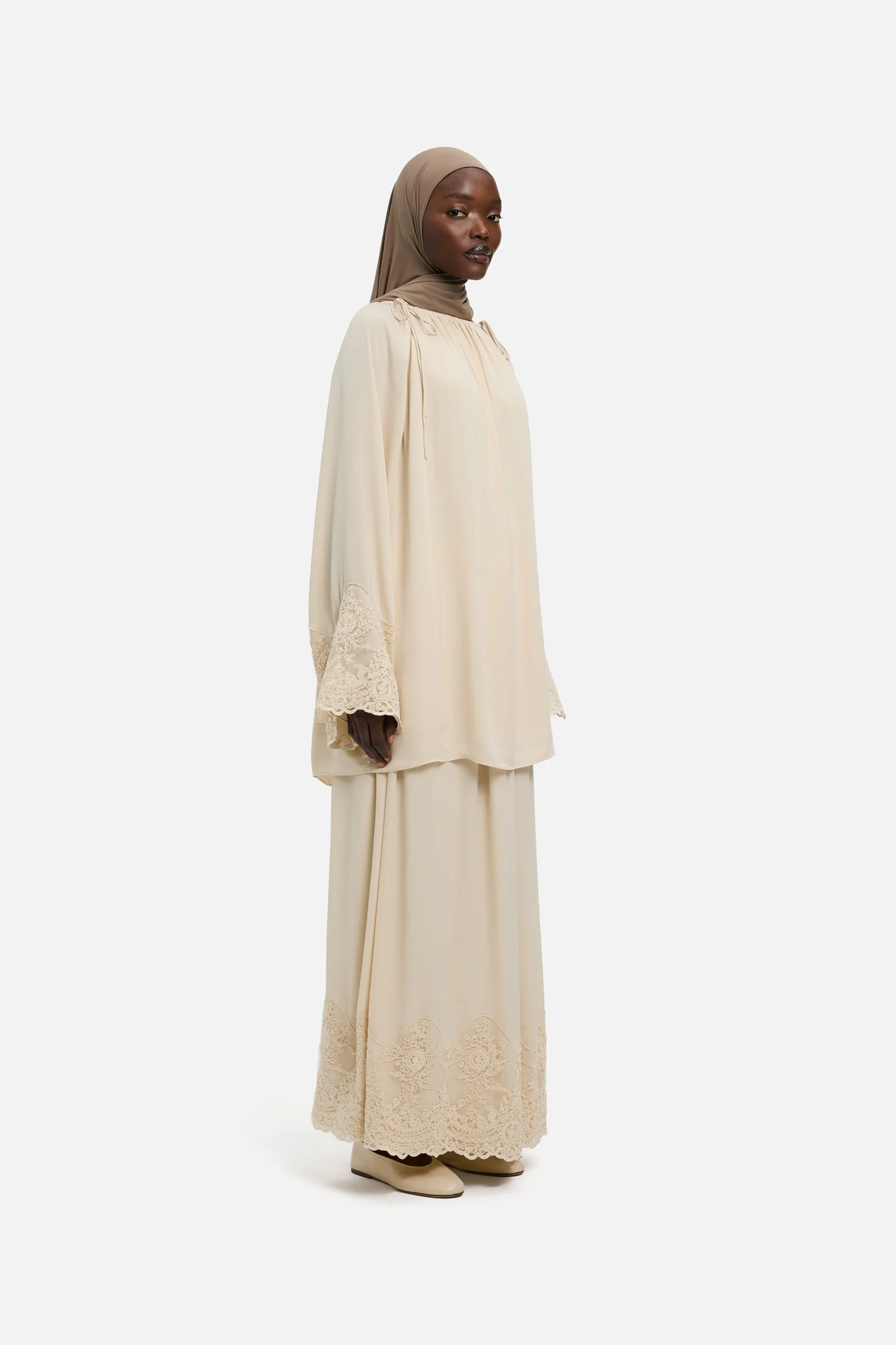 Lace Detailed Skirt | Sand - Image 2