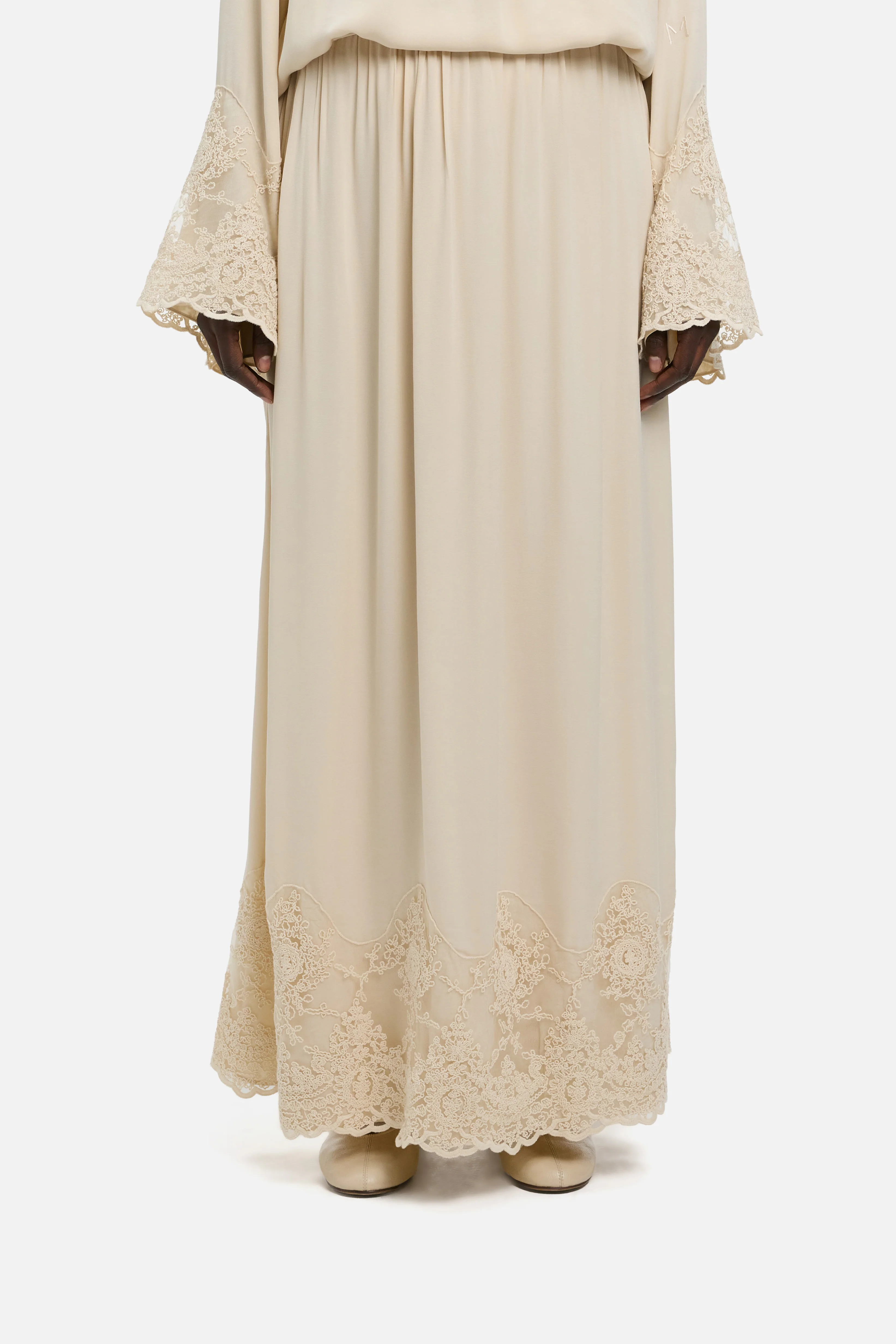 Lace Detailed Skirt | Sand - Image 3