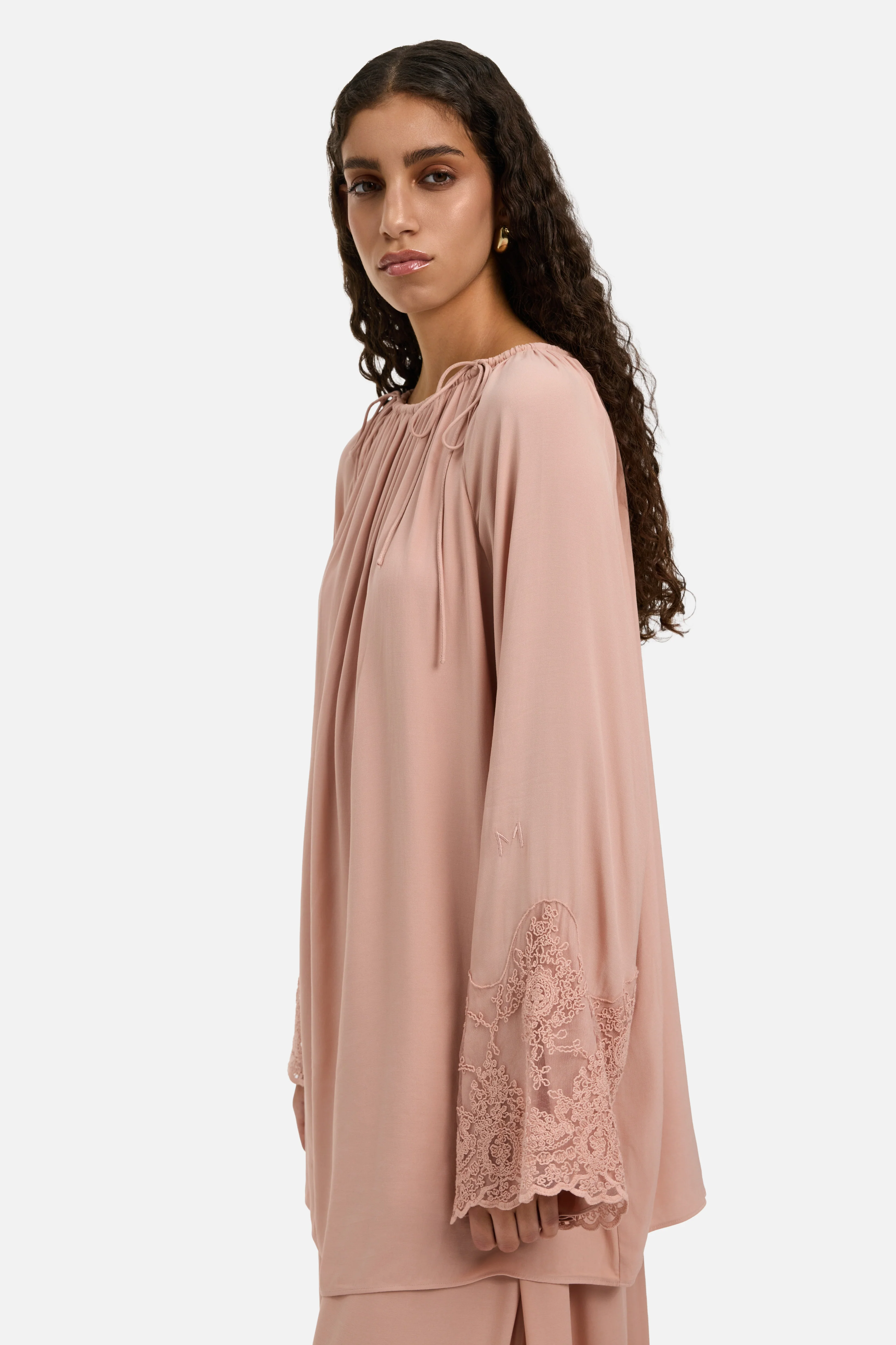 Lace Detailed Top | Deep Rose - Image 4