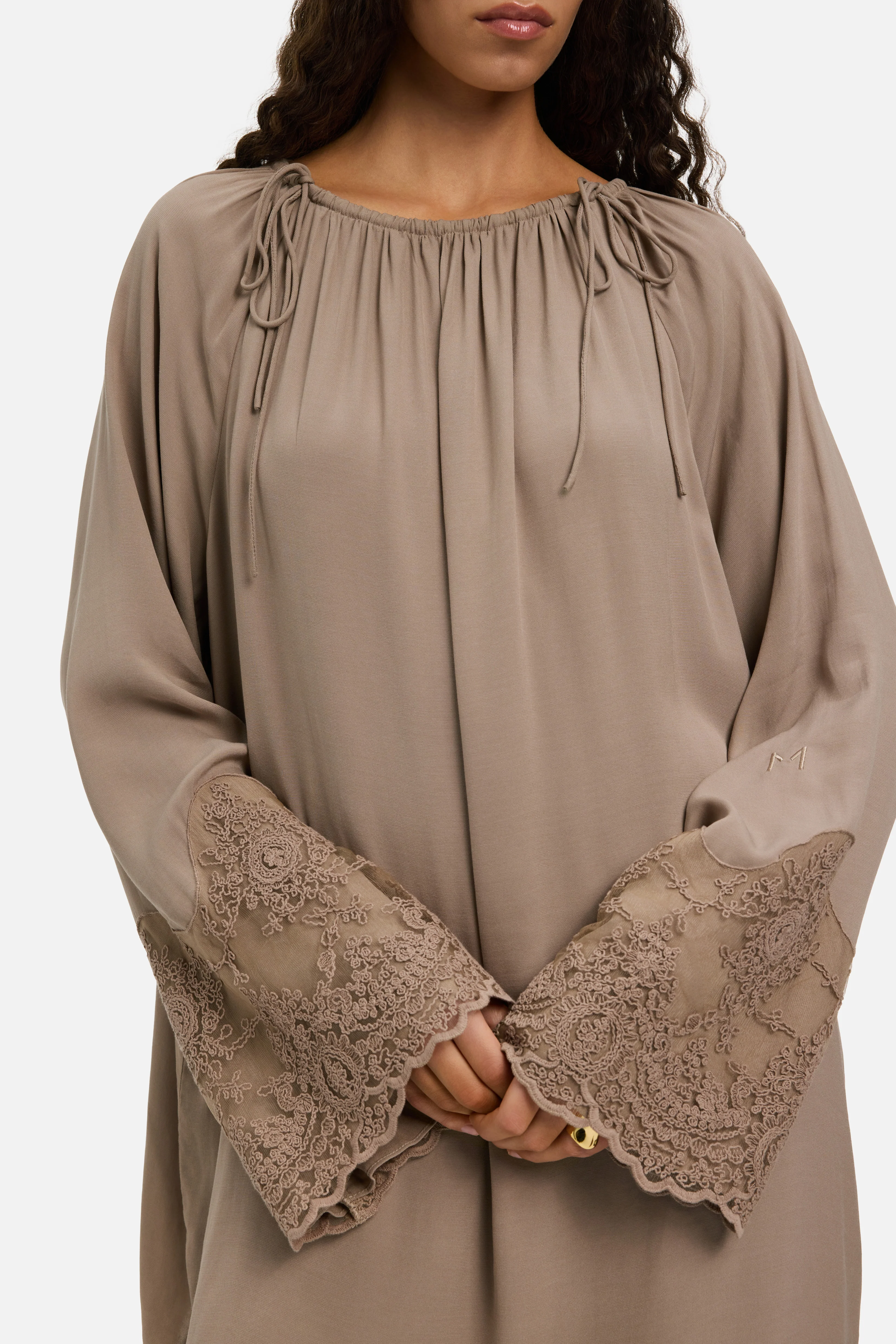 Lace Detailed Top | Khaki - Image 4