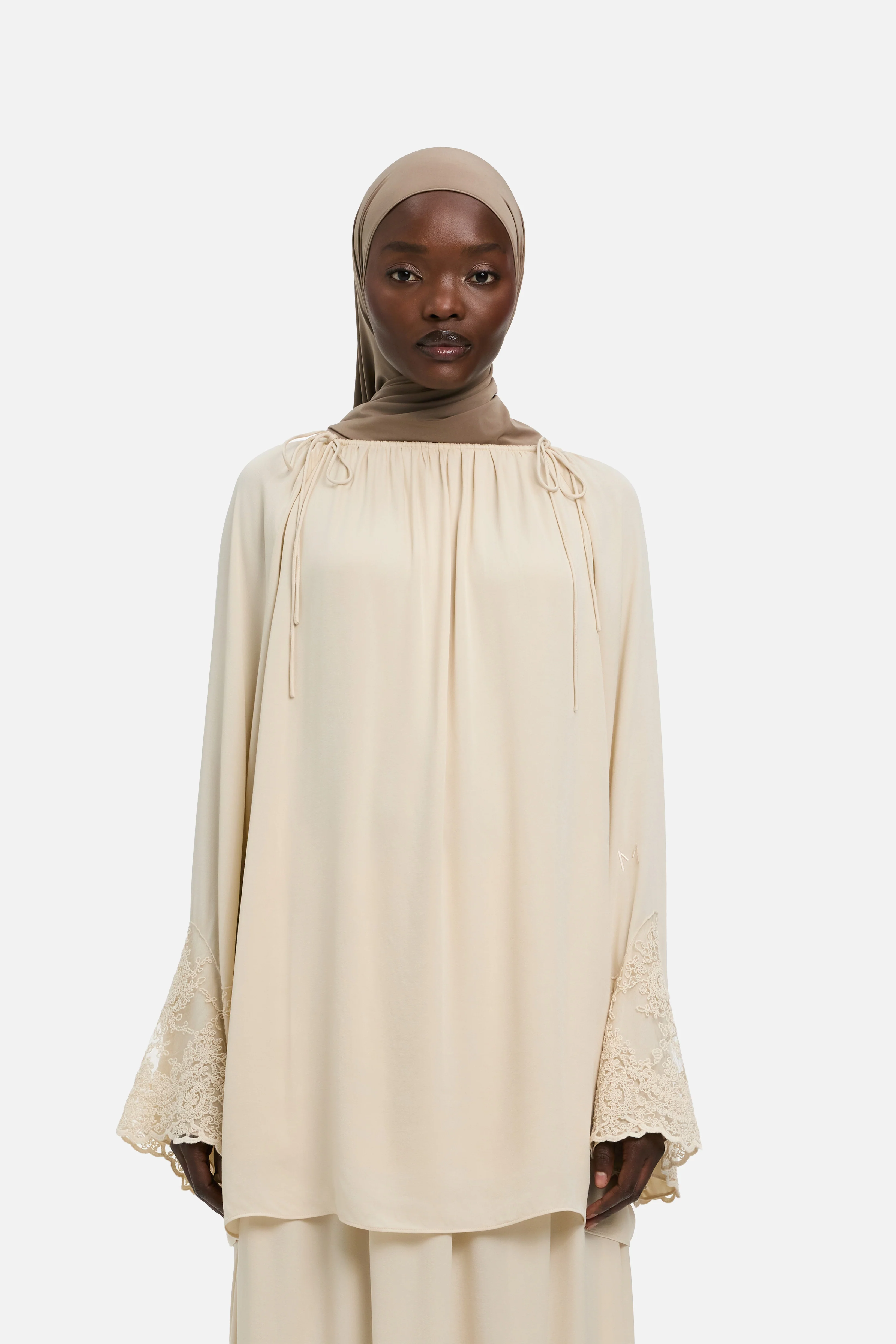 Lace Detailed Top | Sand - Image 3