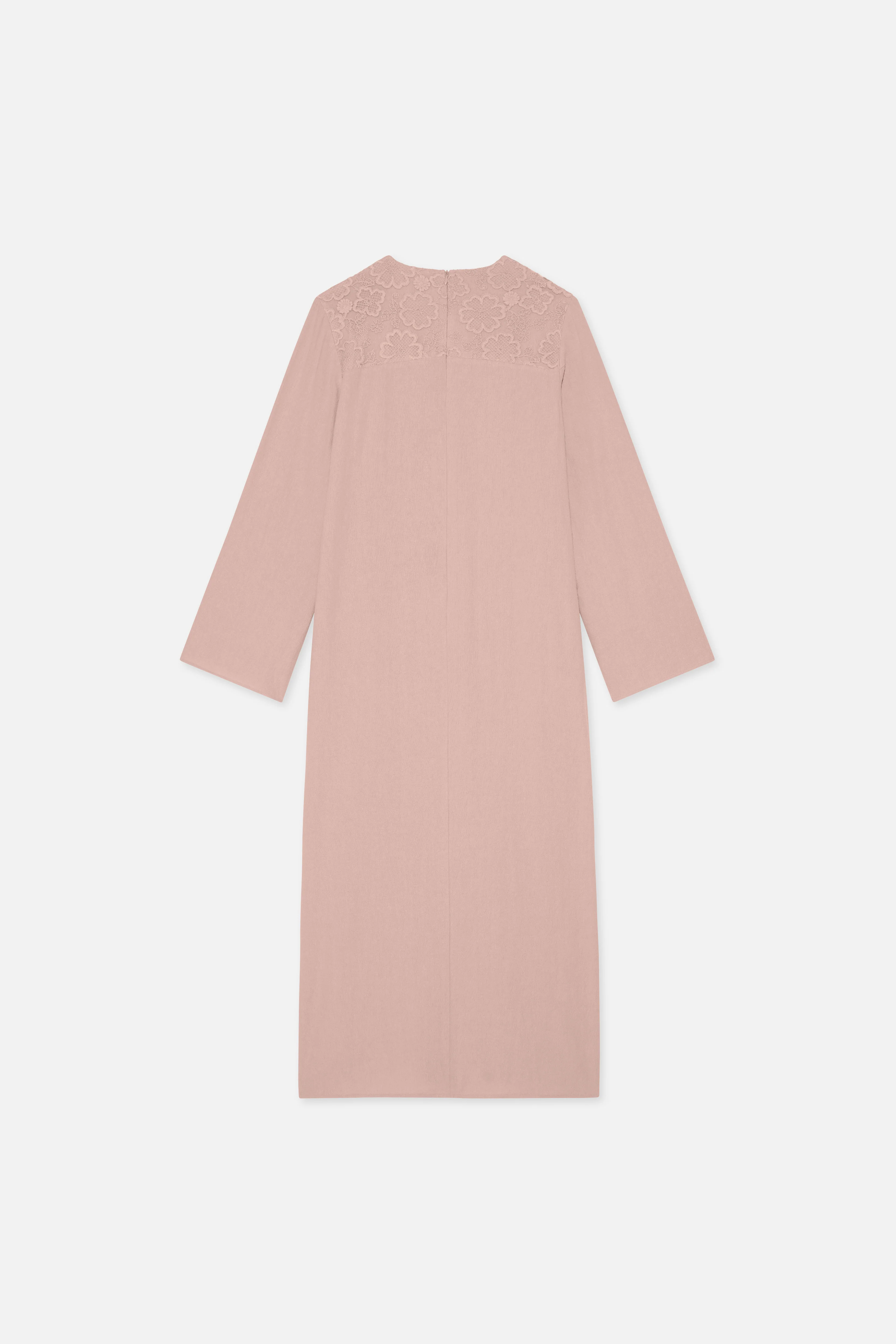Lace Trim Dress | Deep Rose - Image 6