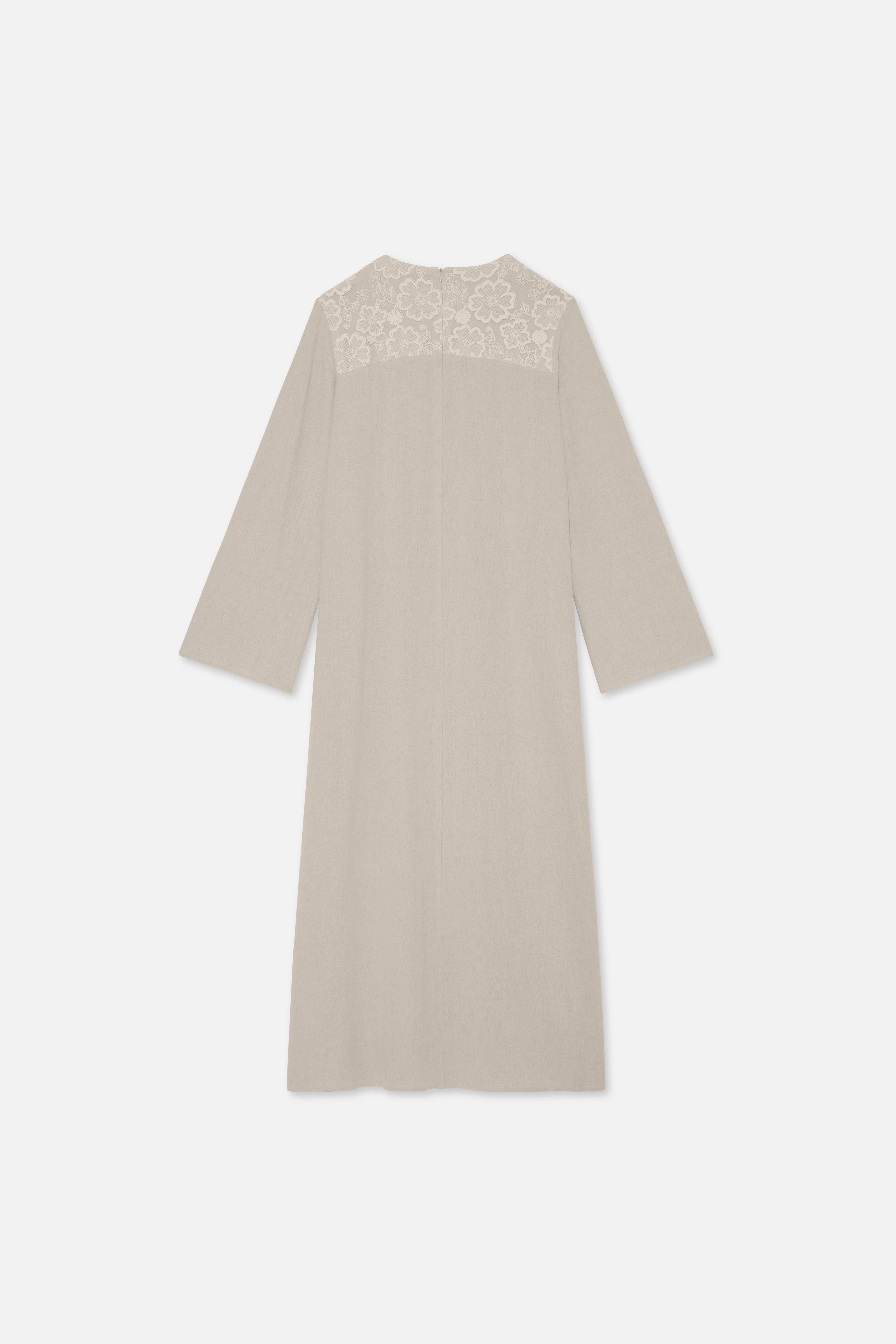 Lace Trim Dress | Grey Sand - Image 7