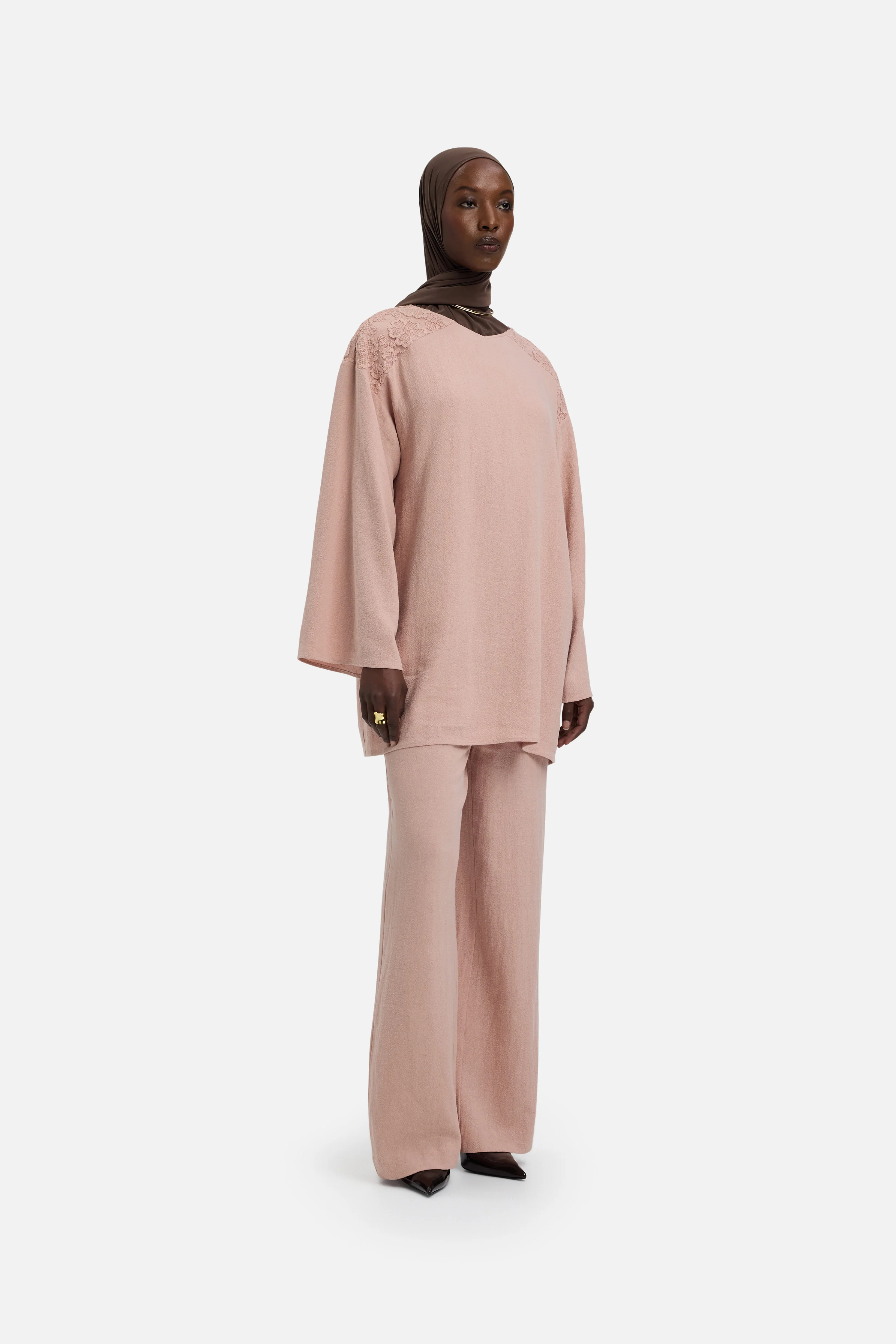 Lace Trim Top | Deep Rose - Image 2
