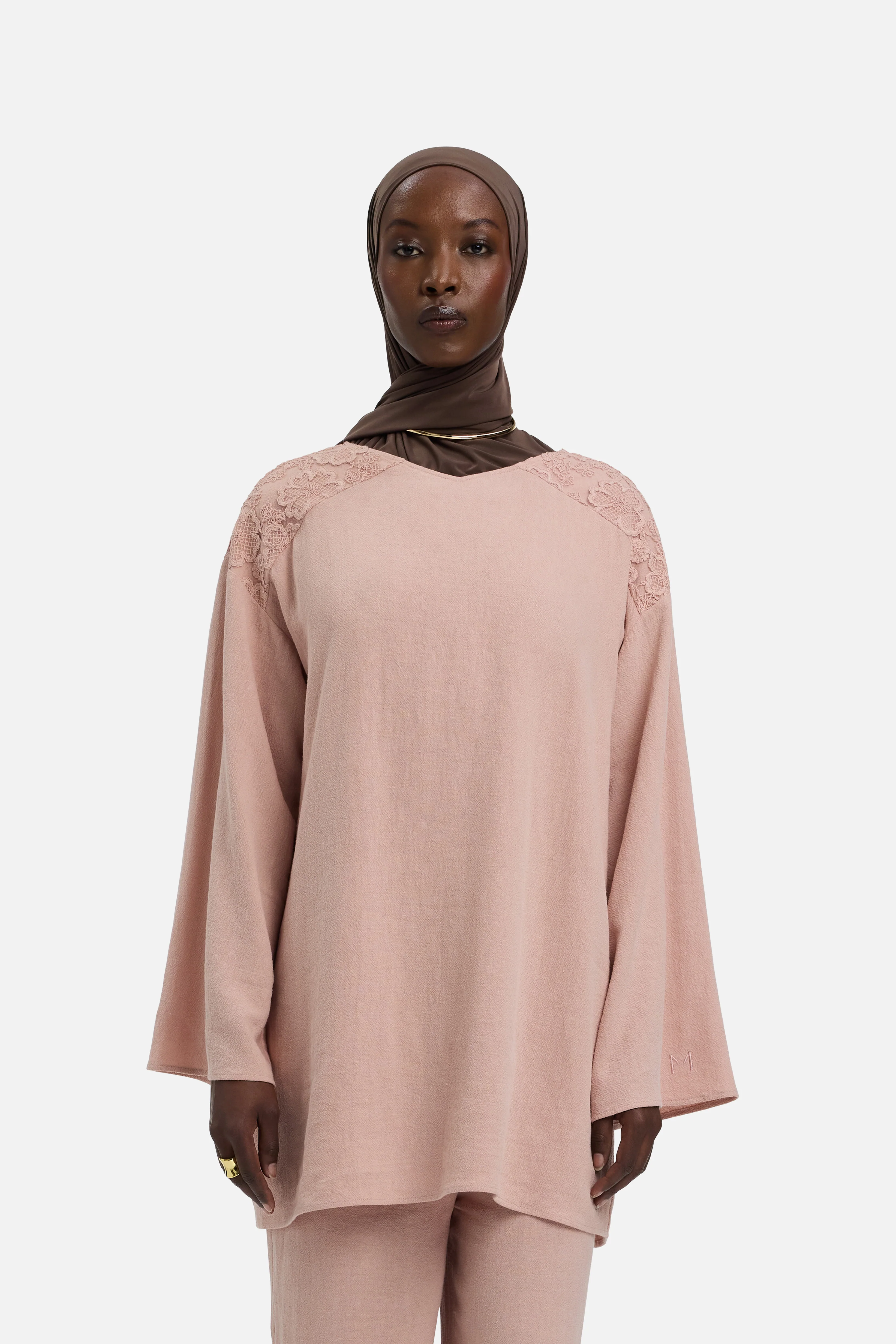 Lace Trim Top | Deep Rose - Image 4