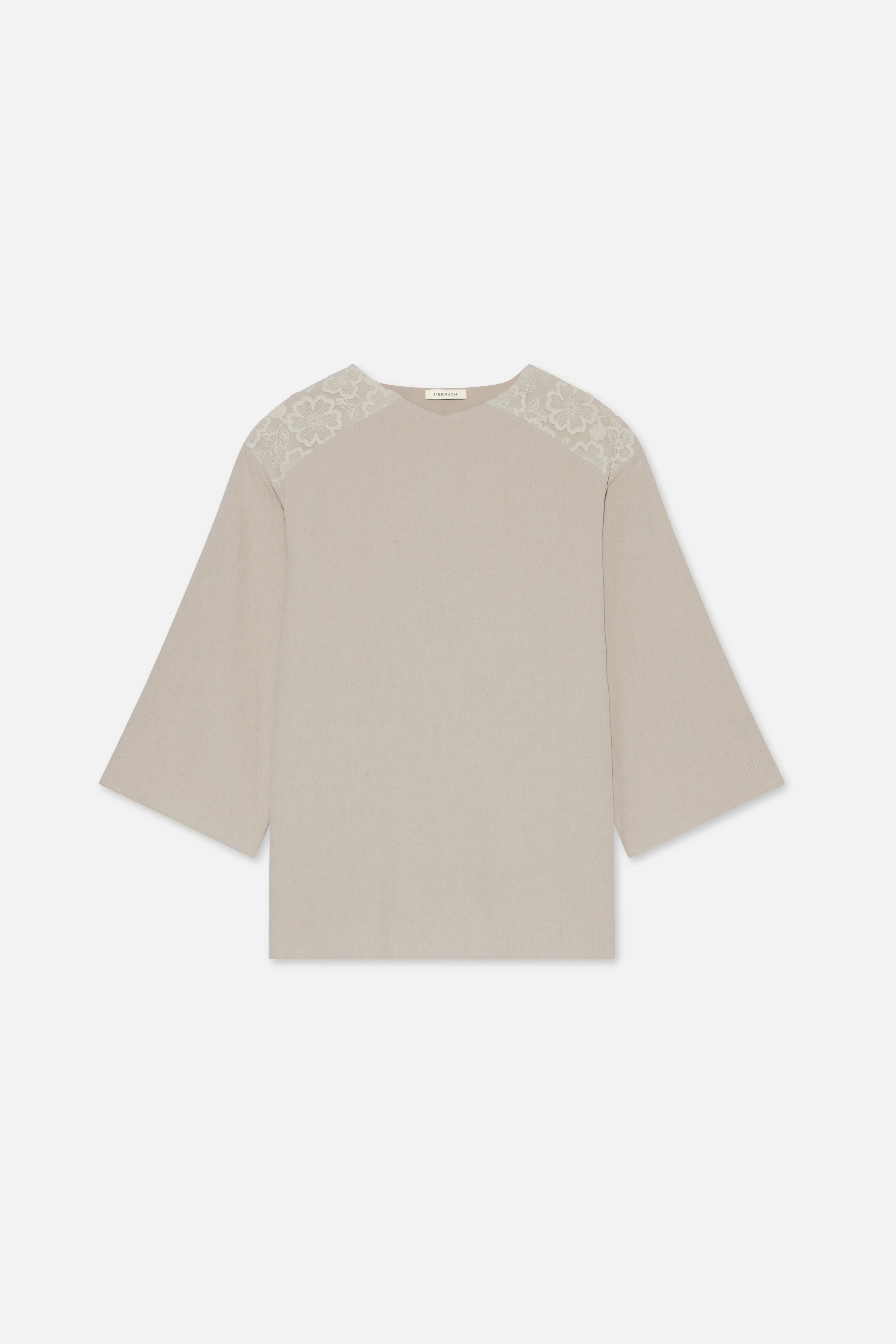 Lace Trim Top | Grey Sand - Image 6