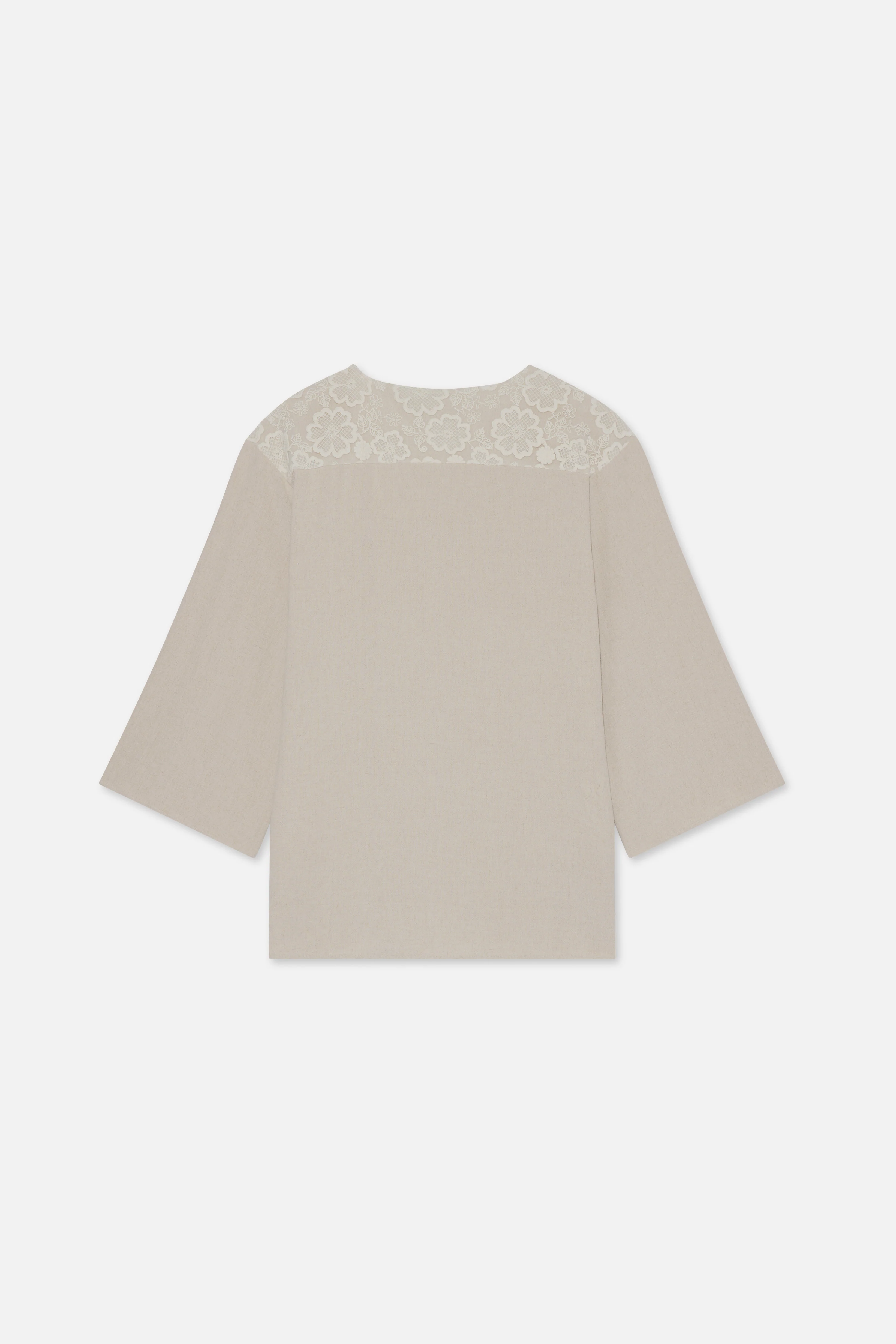 Lace Trim Top | Grey Sand - Image 7