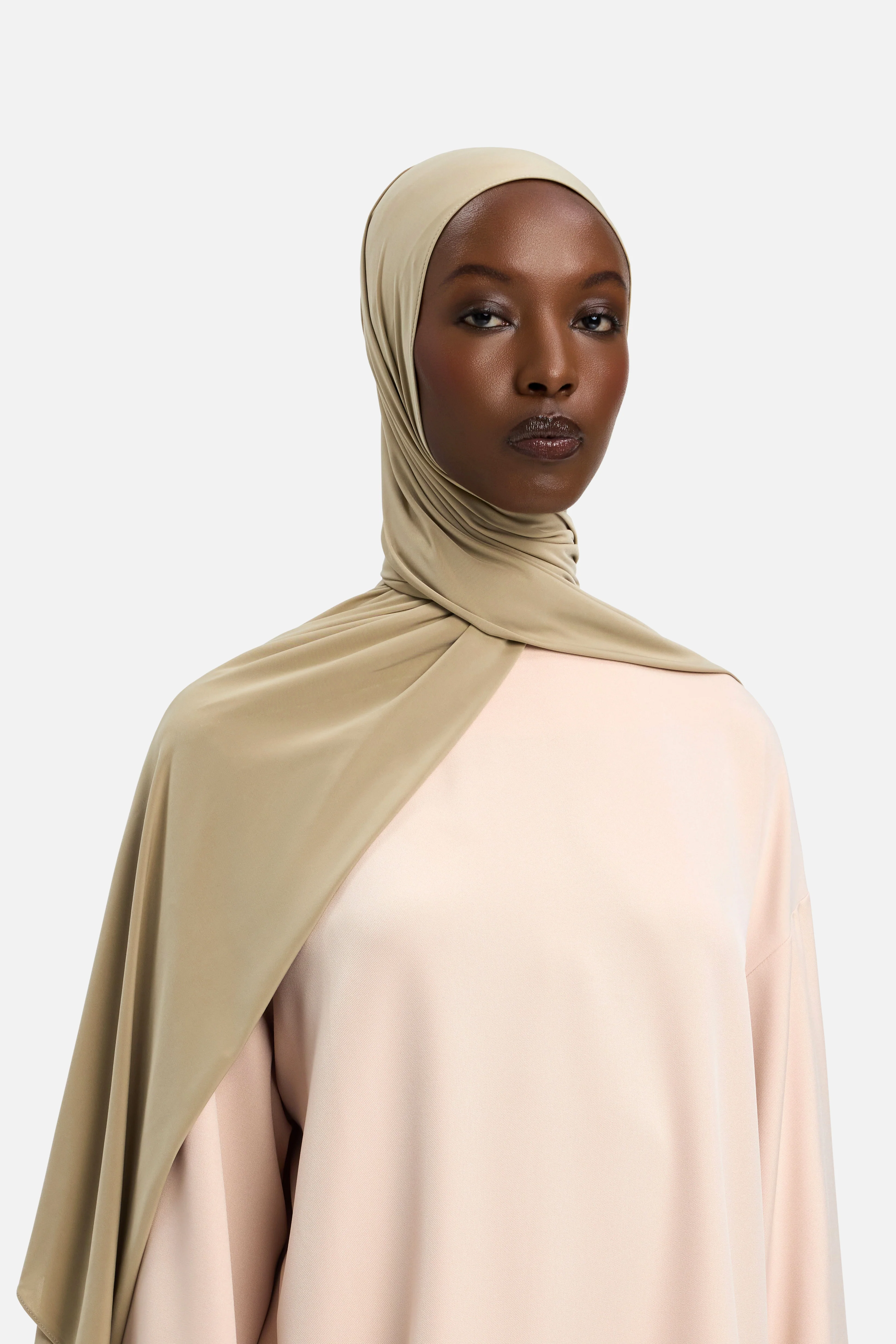 Liquid Jersey Scarf | Light Khaki - Image 2