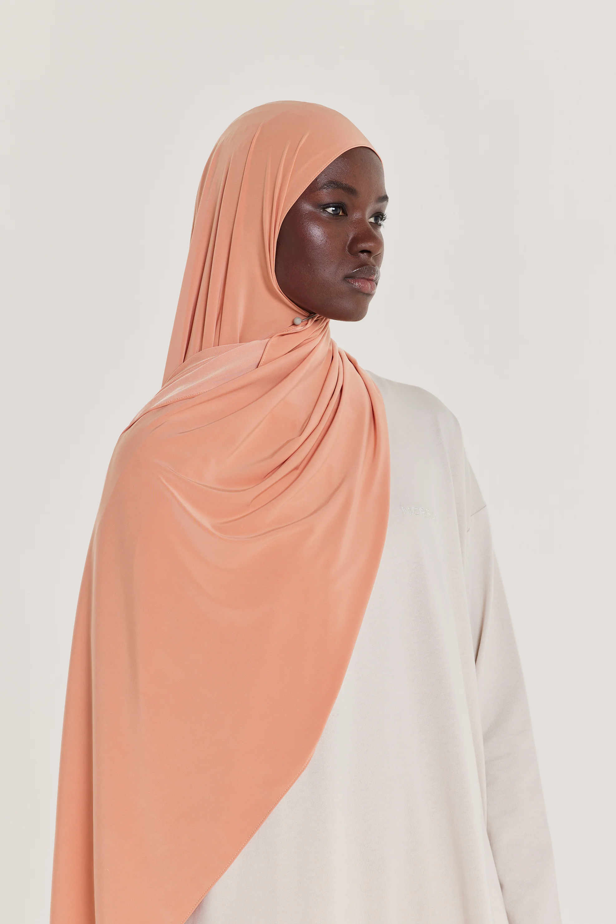Liquid Jersey Scarf | Pastel Orange - Image 2