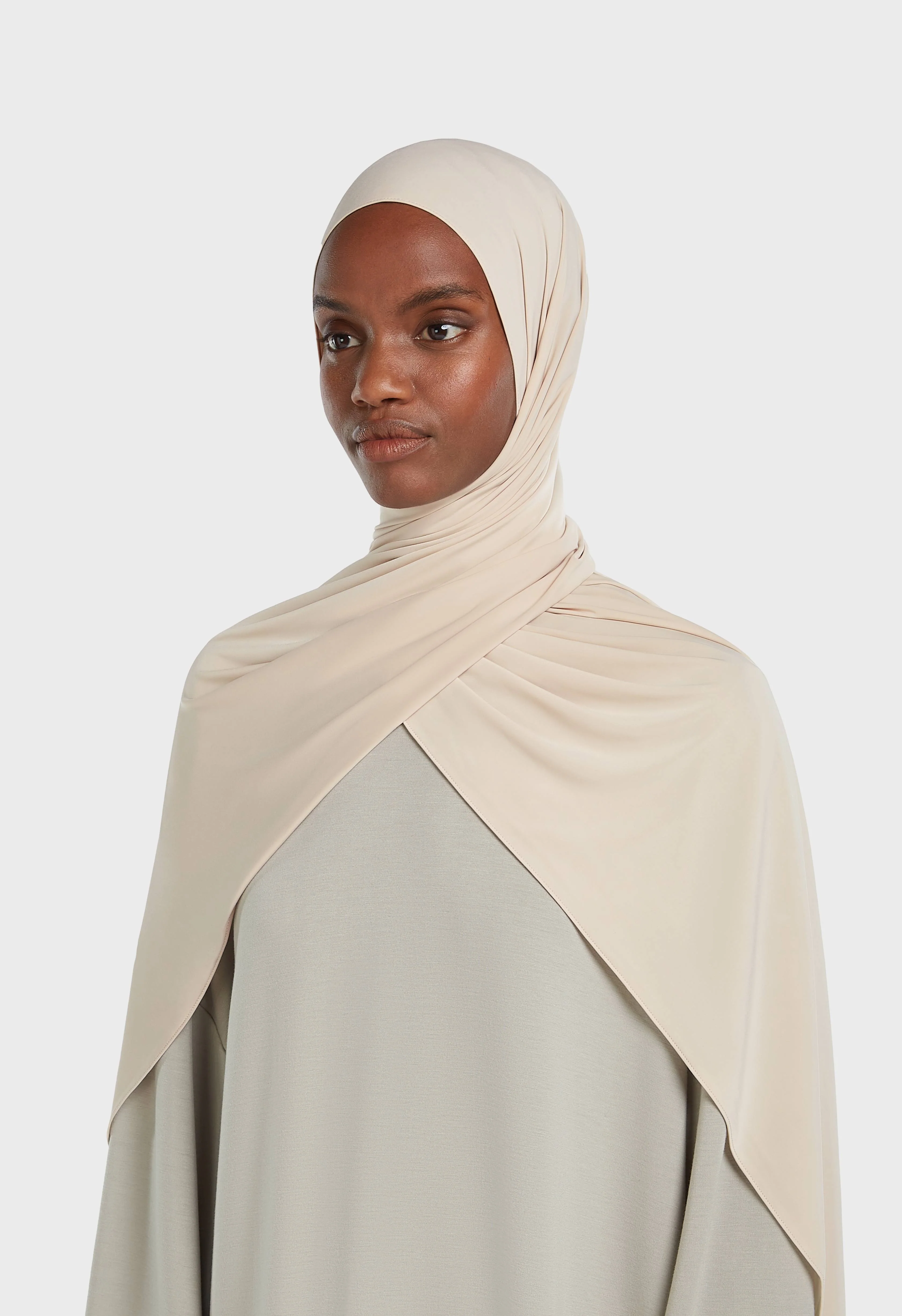 Liquid Jersey Scarf | Sand Beige - Image 2