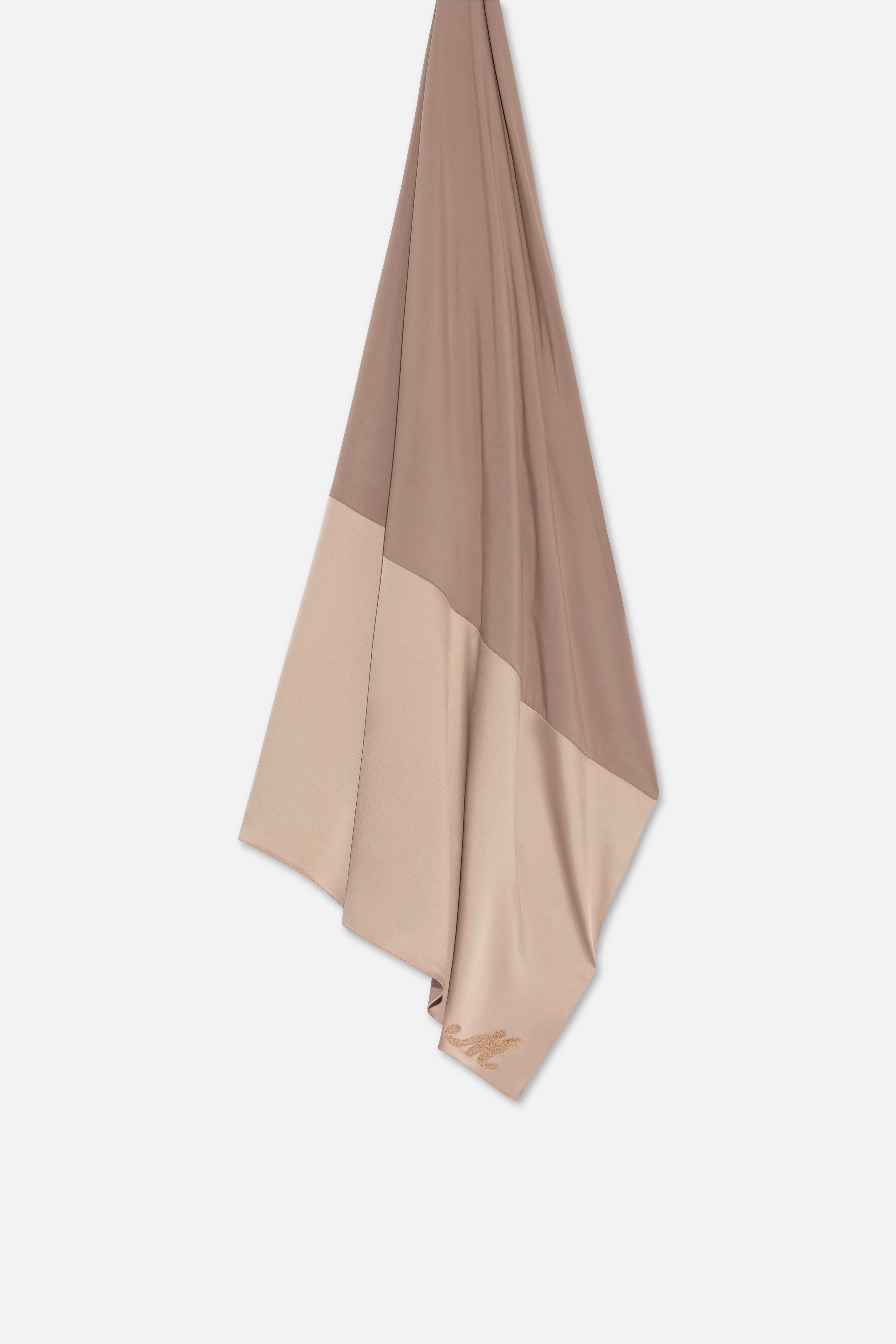 Logo Satin Edge Scarf Bamboo | Khaki - Image 3