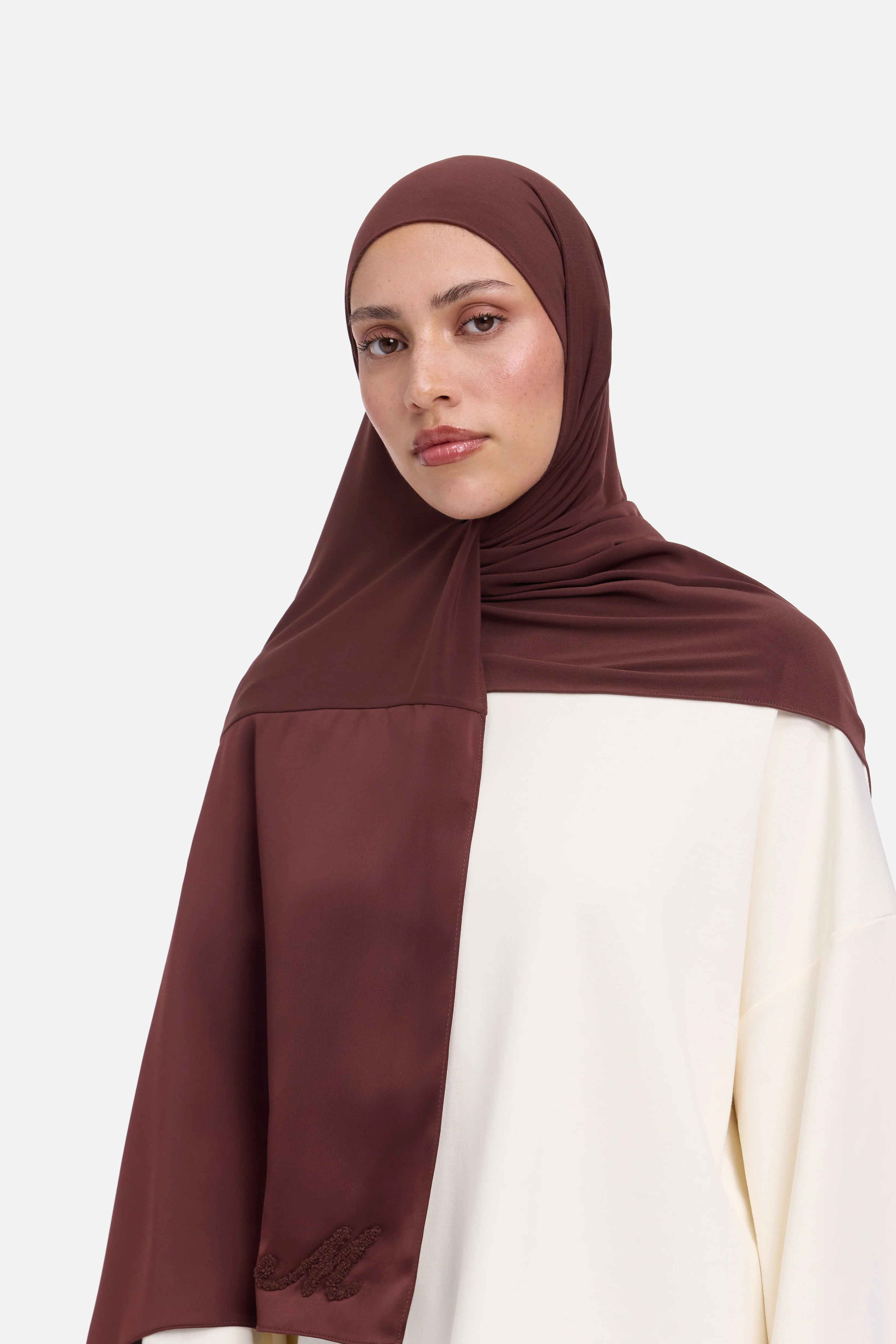 Logo Satin Edge Scarf Premium | Dark Cherry - Image 2