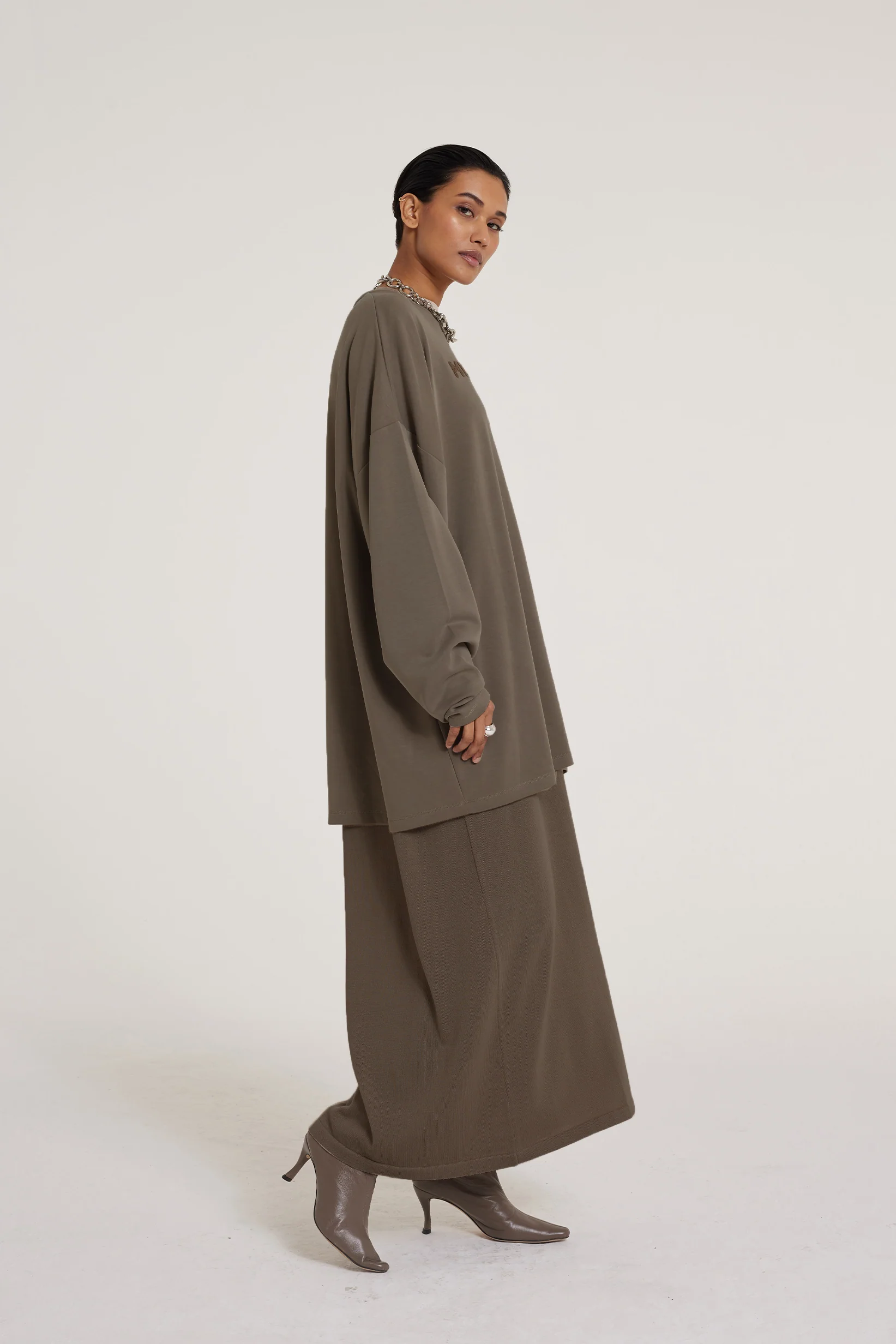 Long Sleeve Top | Ash Brown