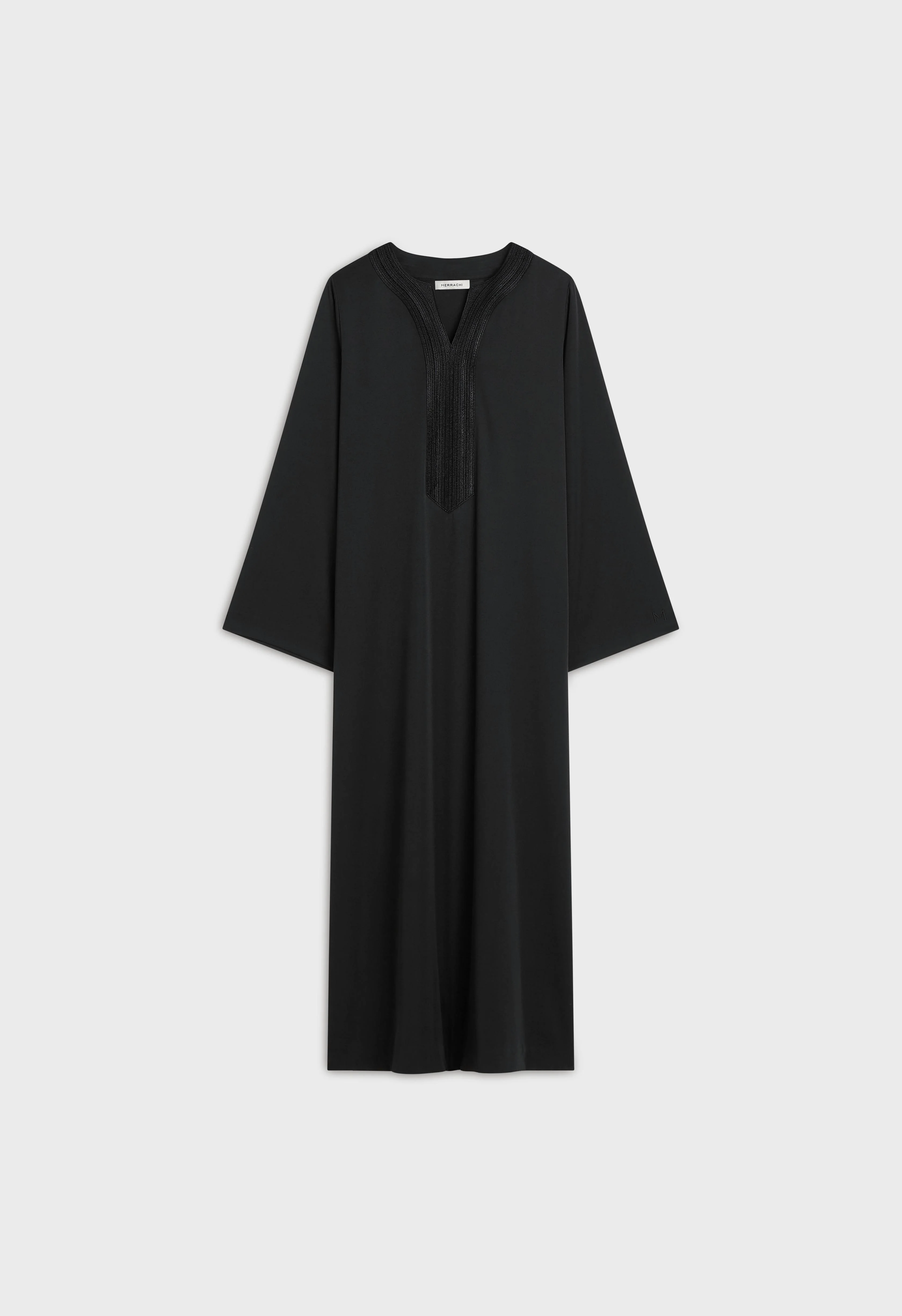 Lurex Embroidered Kaftan Dress | Black - Image 4