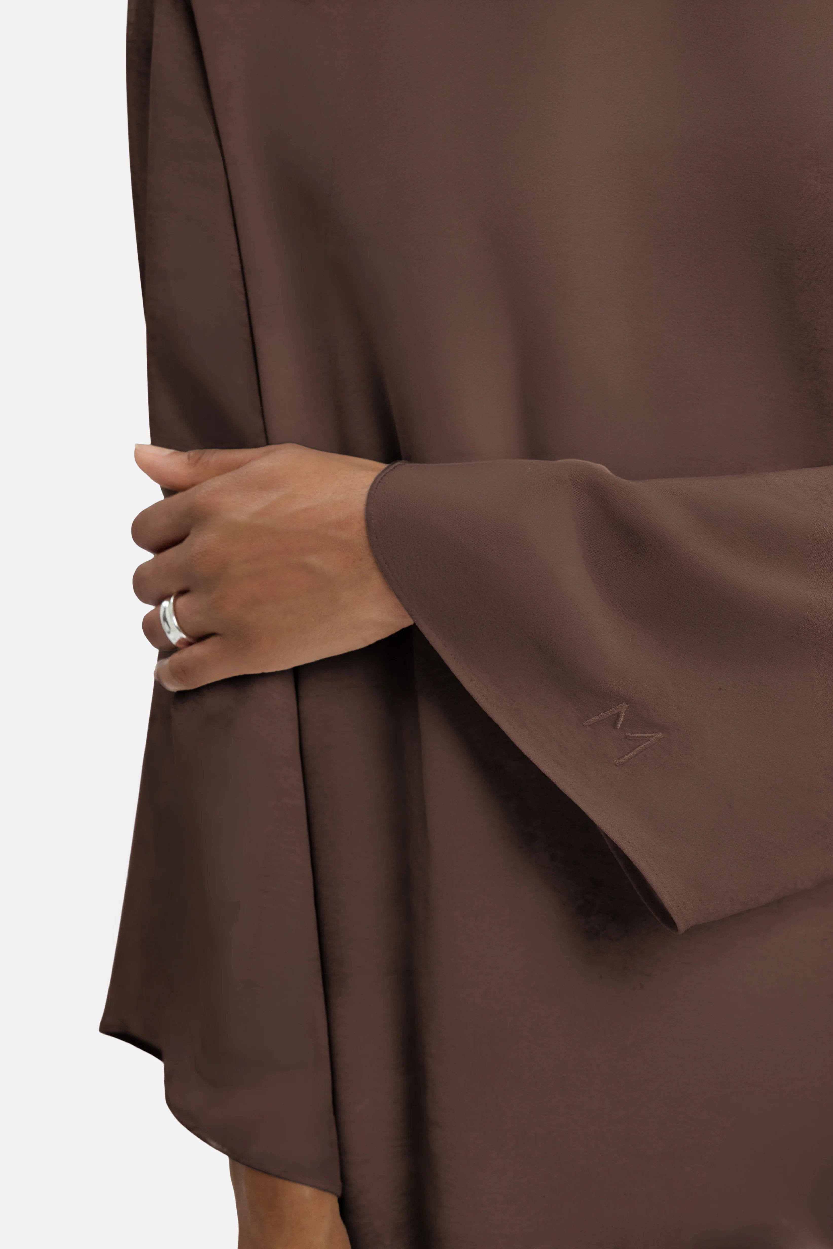 Marble Crew Neck Dress | Ash Brown - Image 3