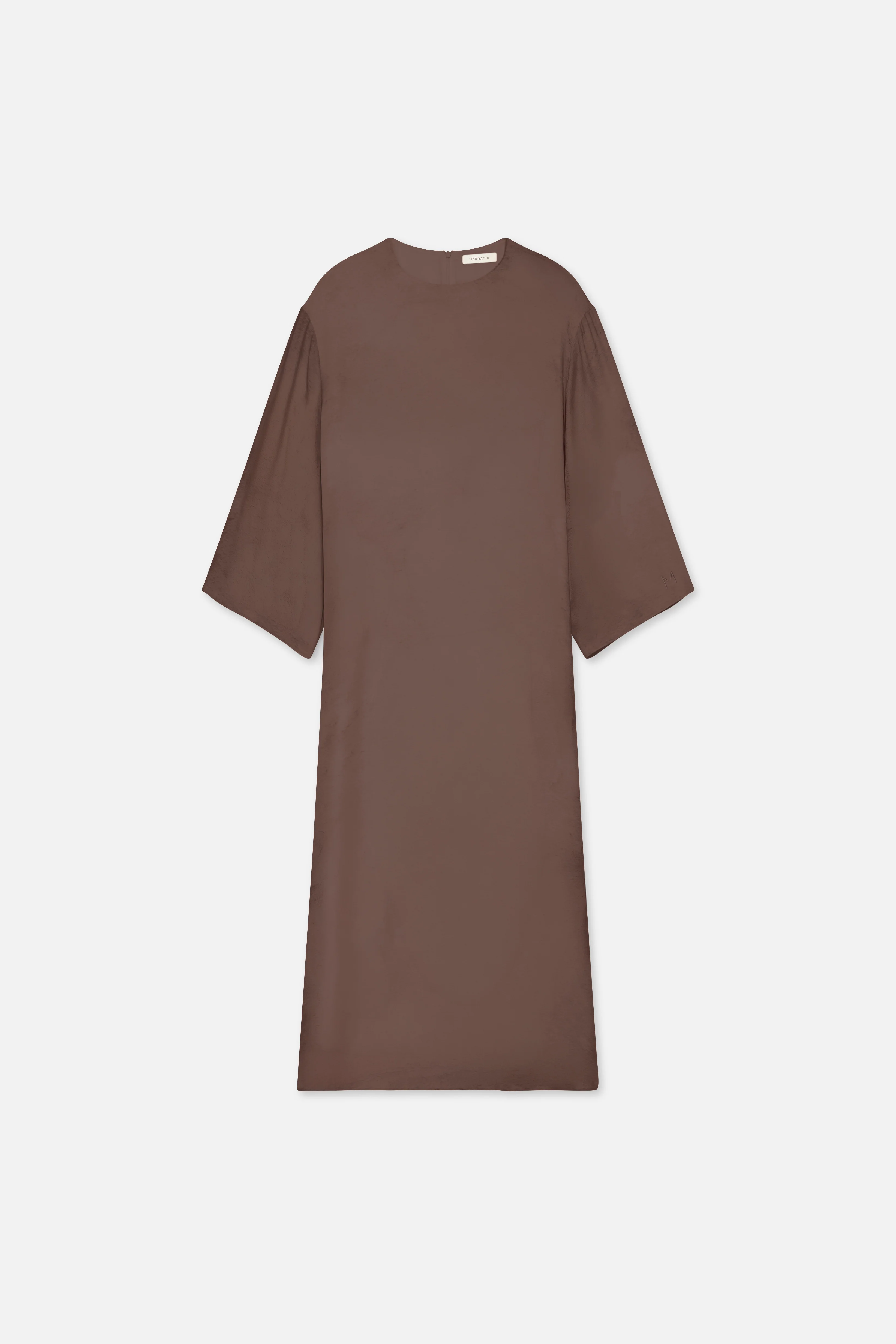Marble Crew Neck Dress | Ash Brown - Image 4