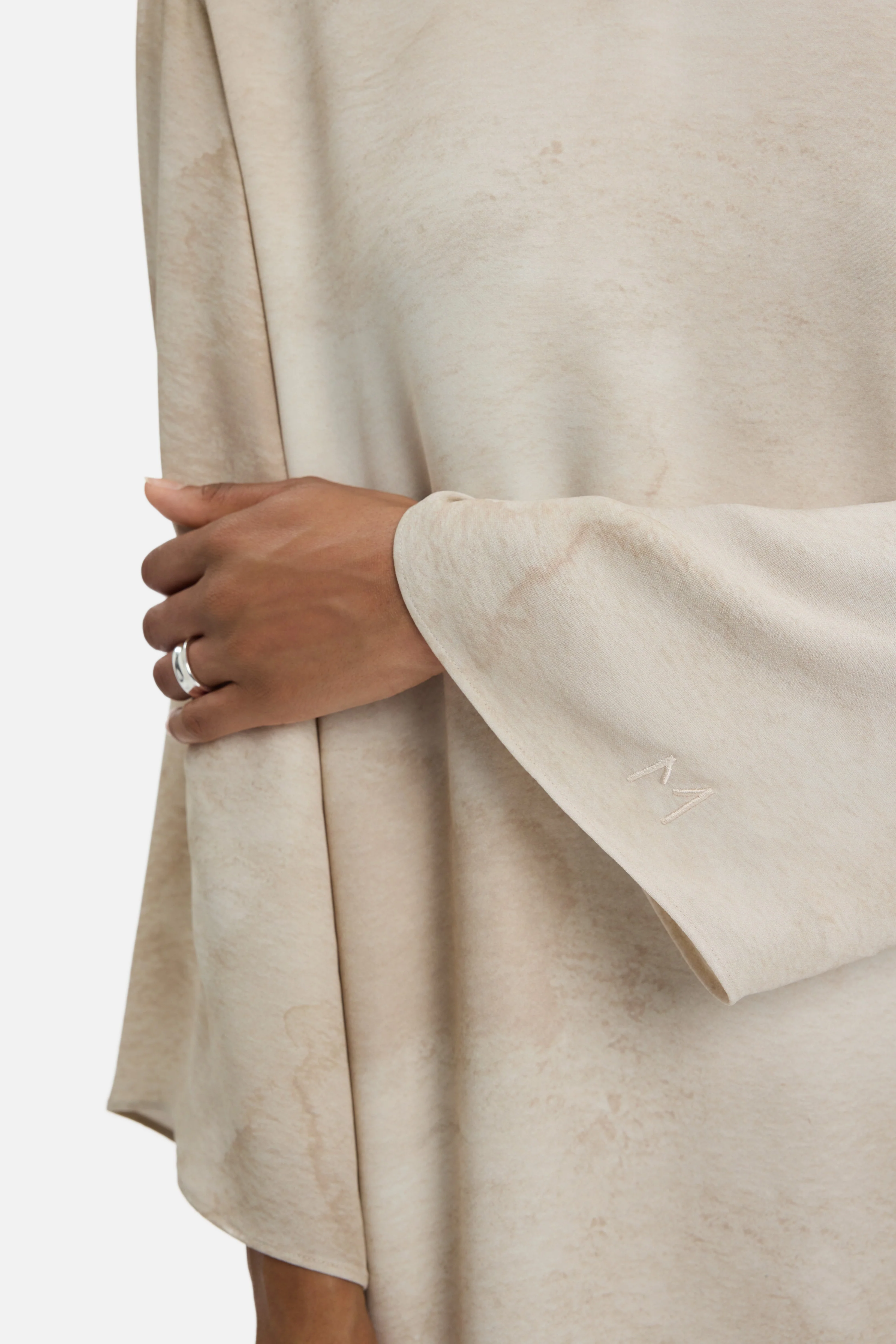 Marble Crew Neck Dress | Mocha Marble - Image 3