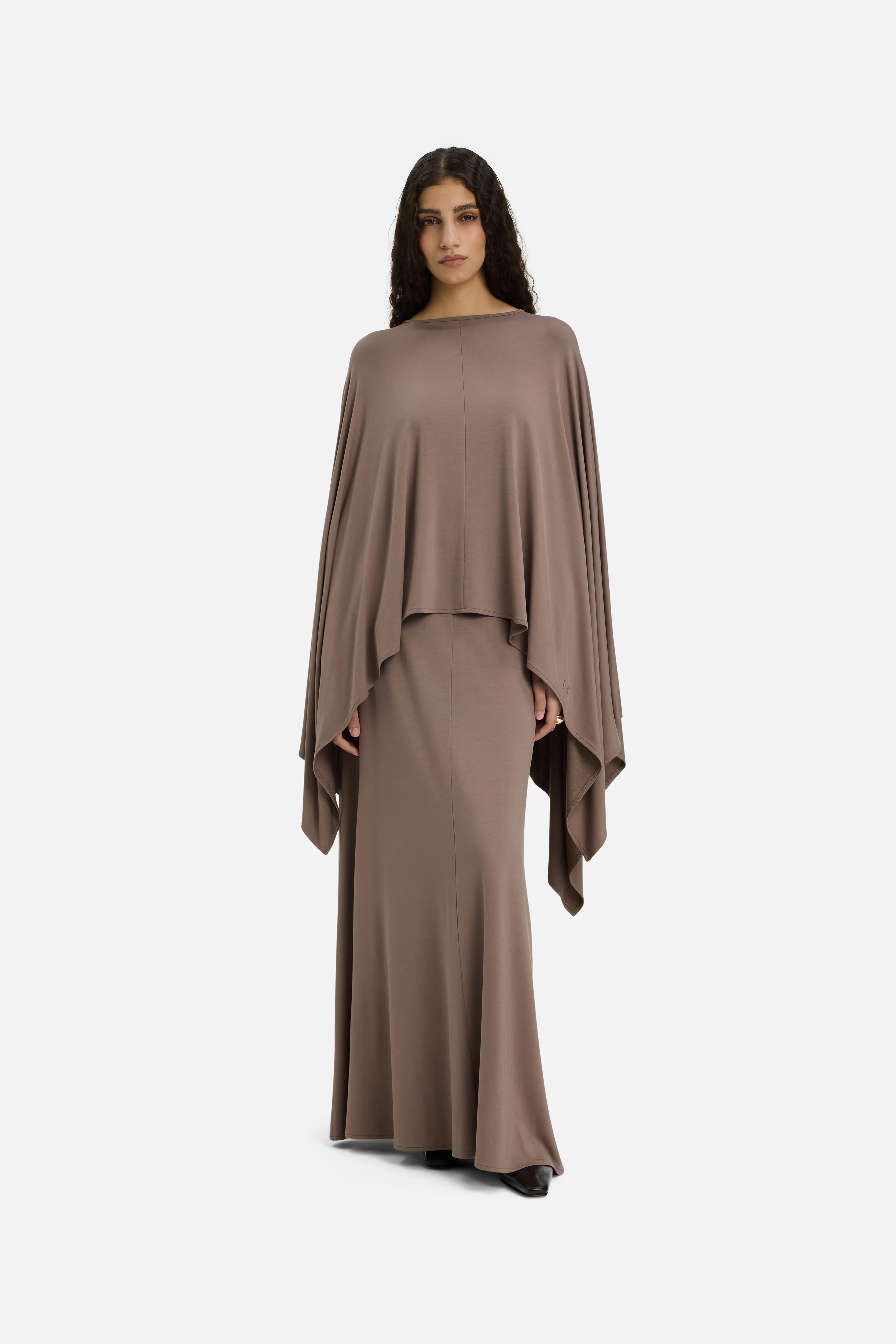 Maxi Flared Skirt | Taupe Rose