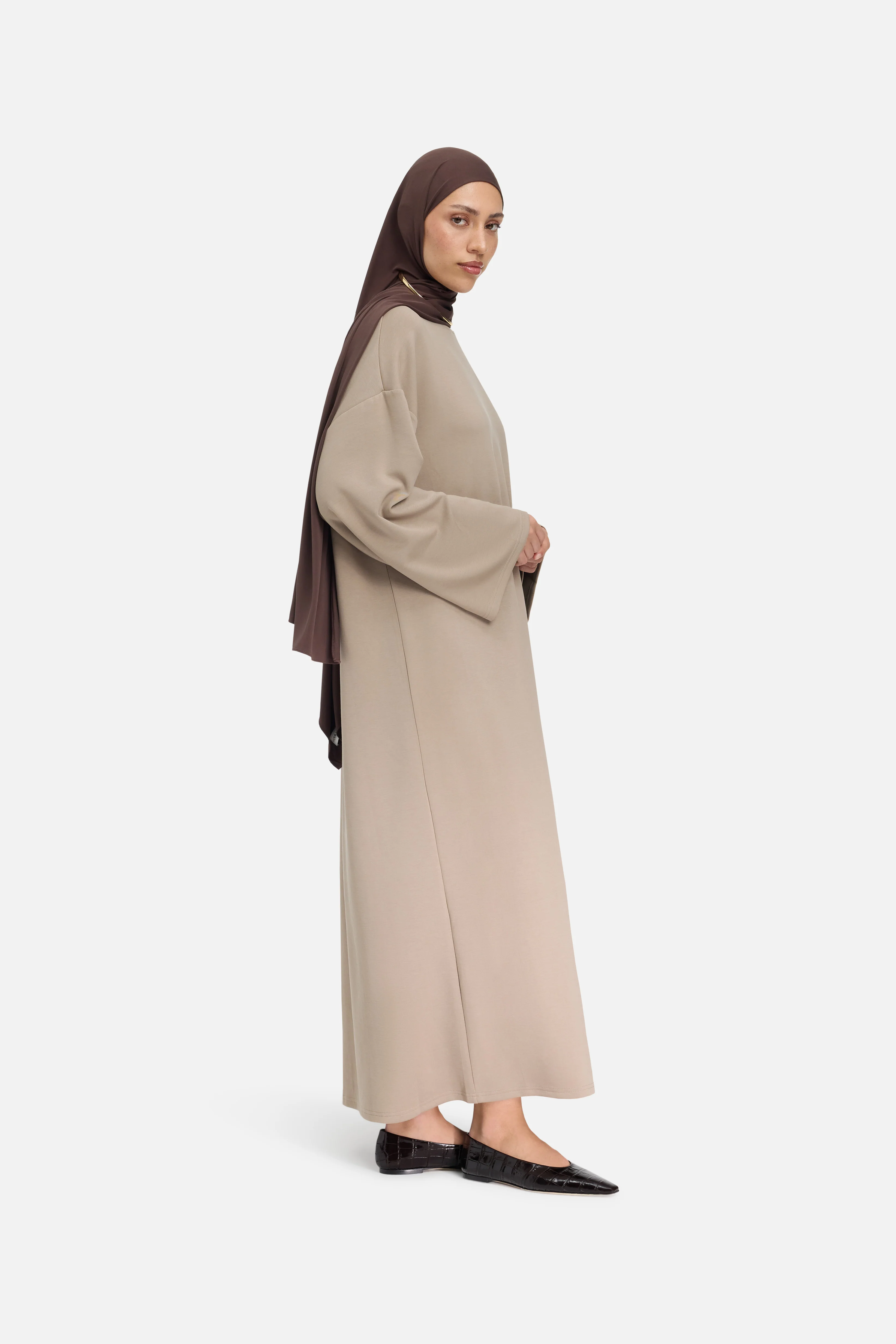 Modal Jersey Dress | Khaki - Image 2