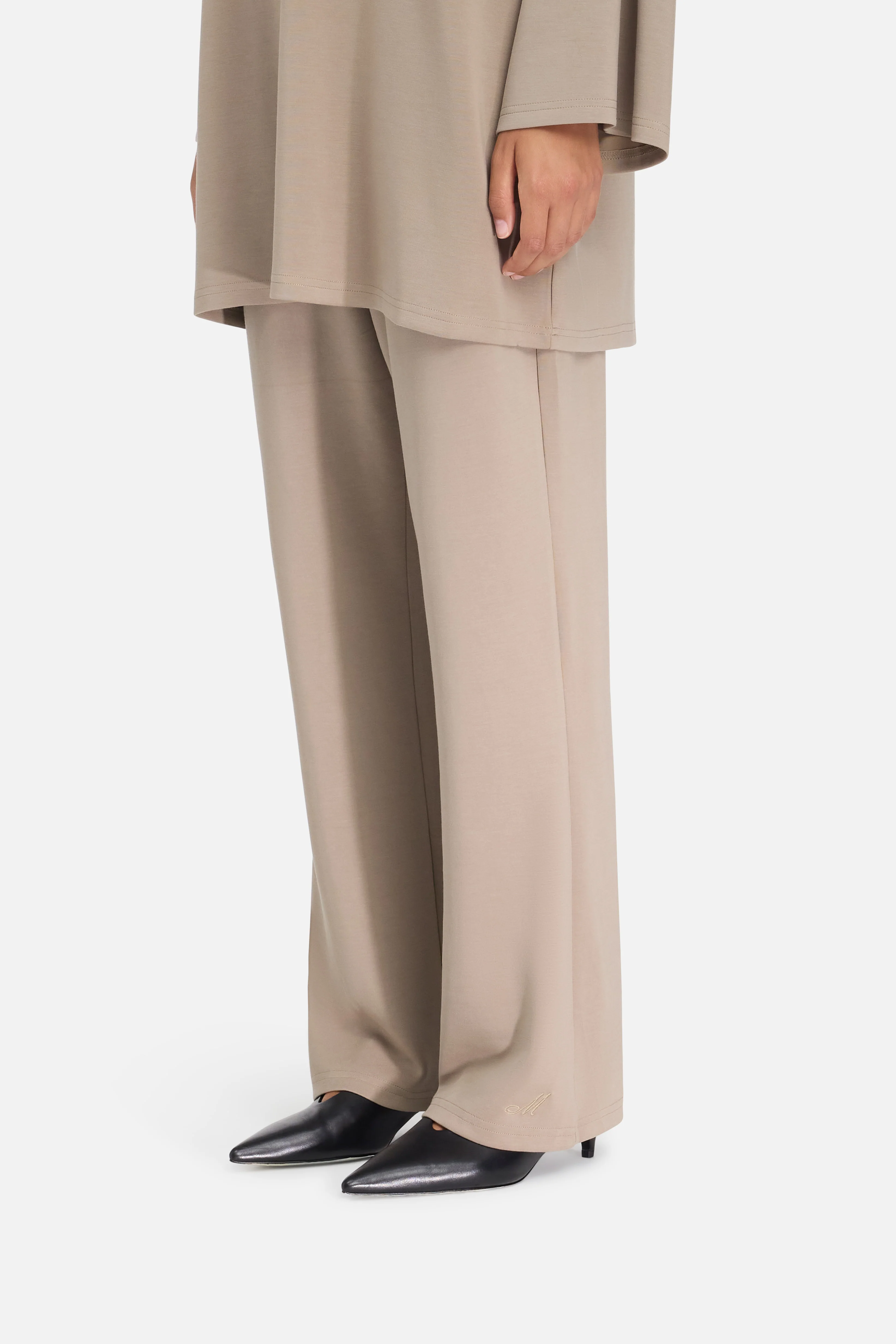 Modal Jersey Pants | Khaki - Image 3