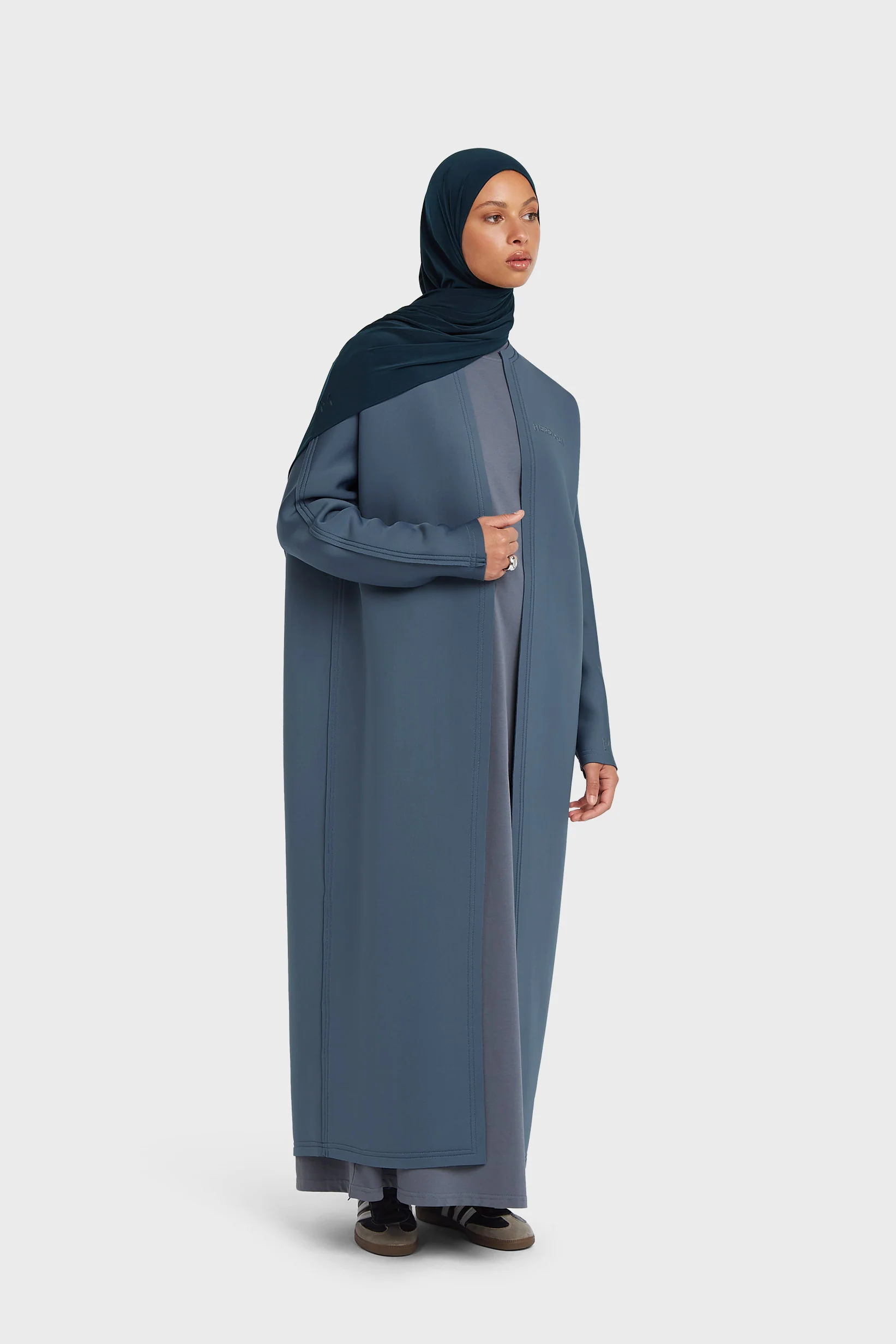 Neoprene Abaya | Dusty Indigo - Image 2