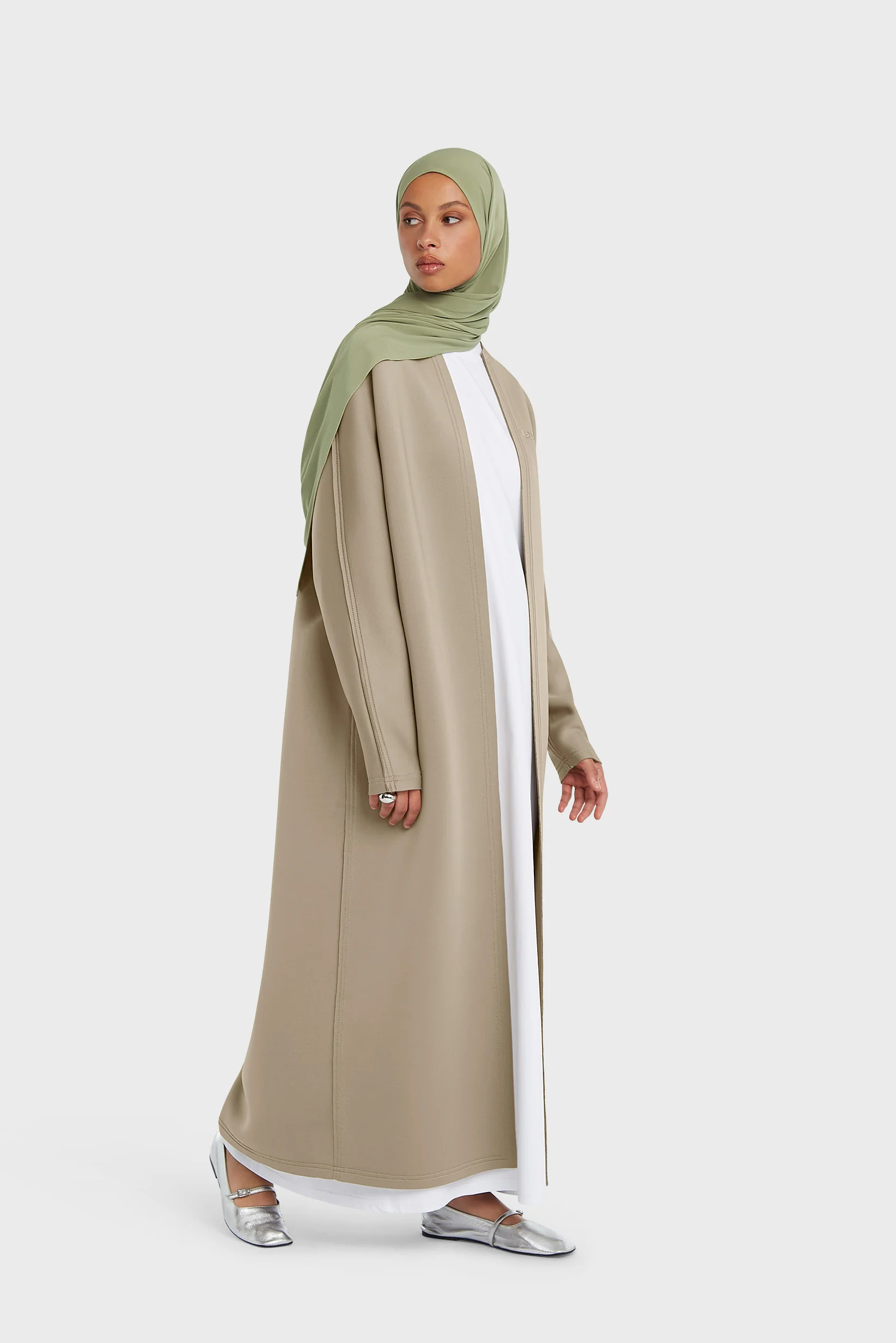Neoprene Abaya | Mink - Image 2