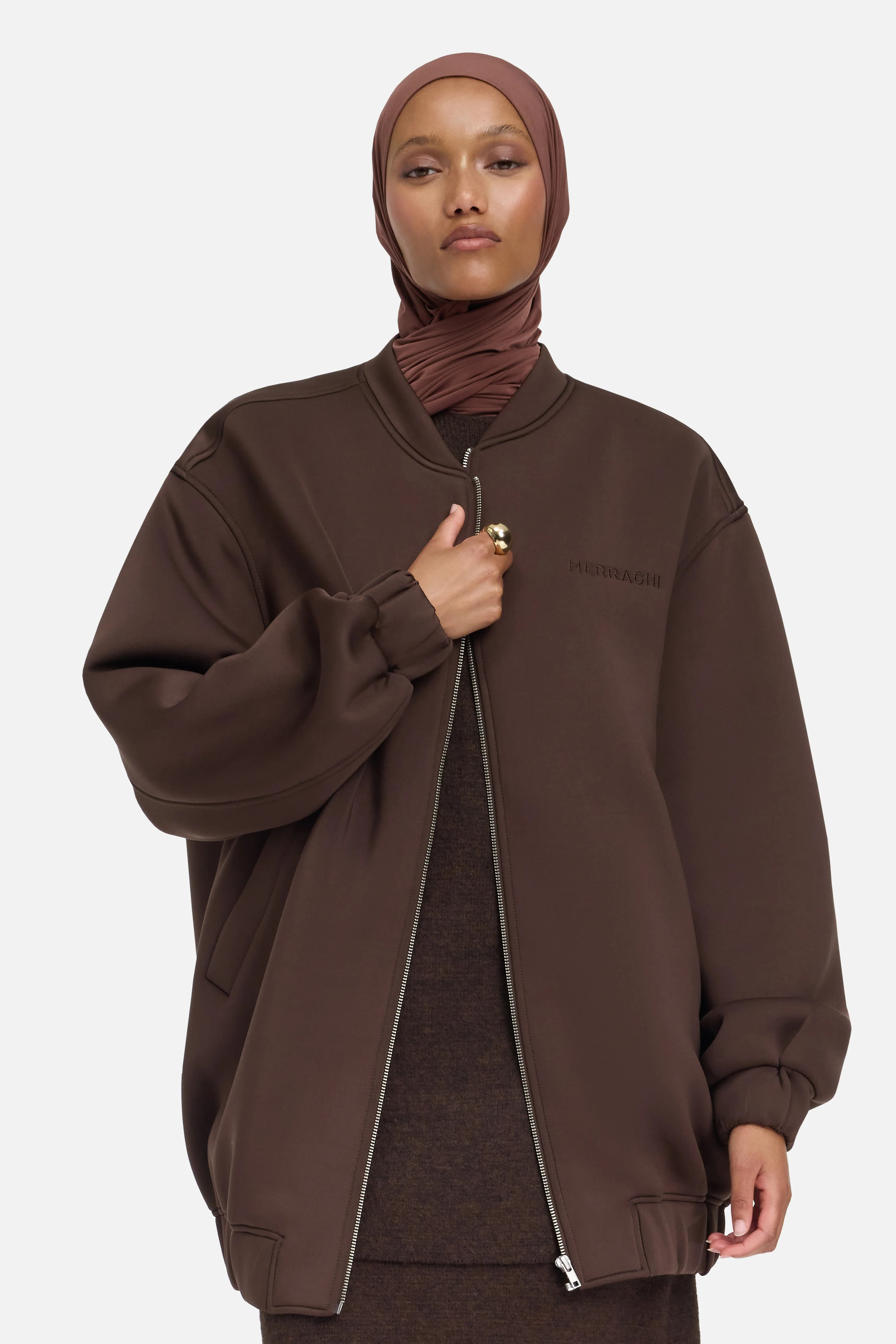 Neoprene Bomber | Dark Brown - Image 3
