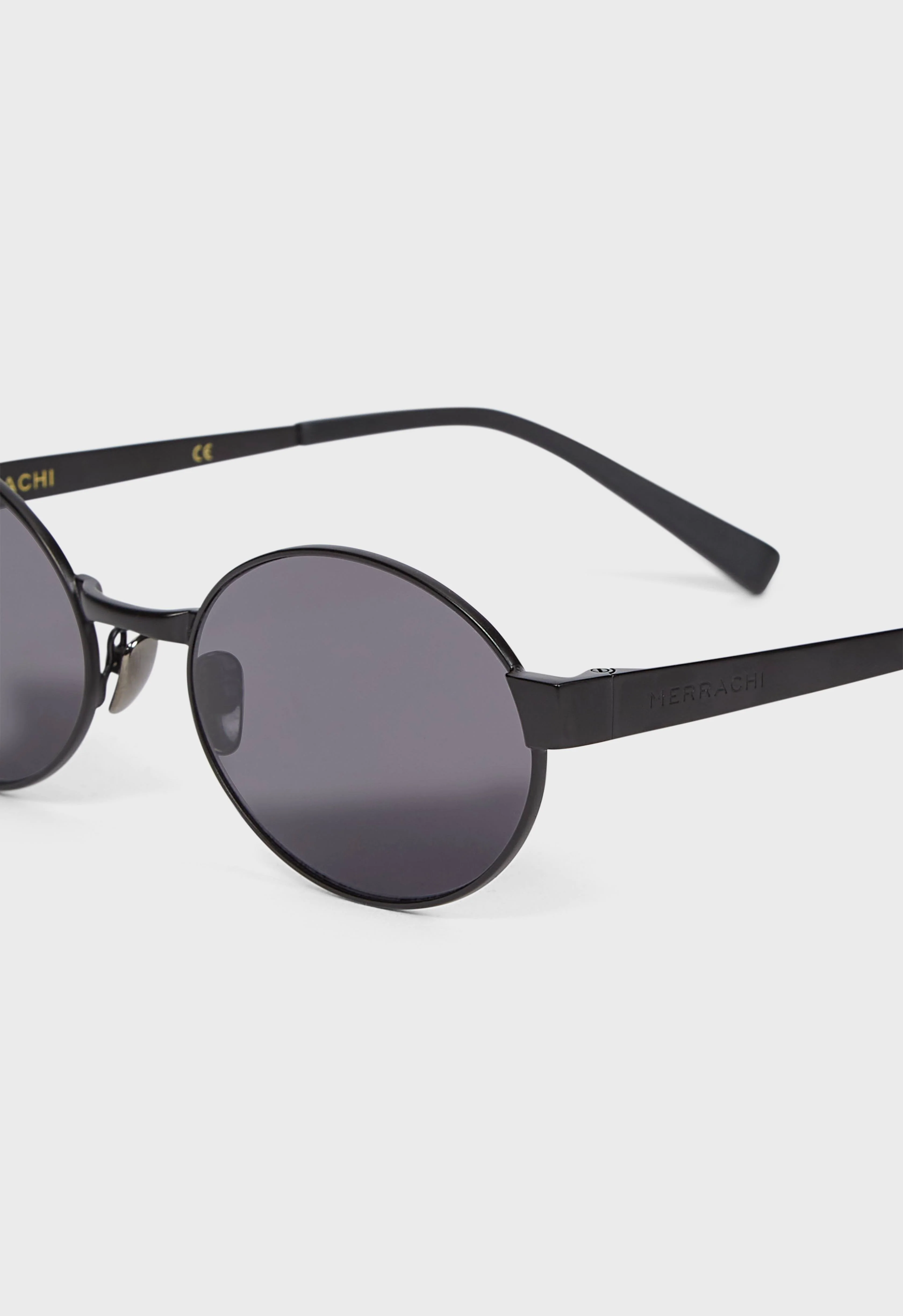 Oval Framed Sunglasses | Black - Image 8