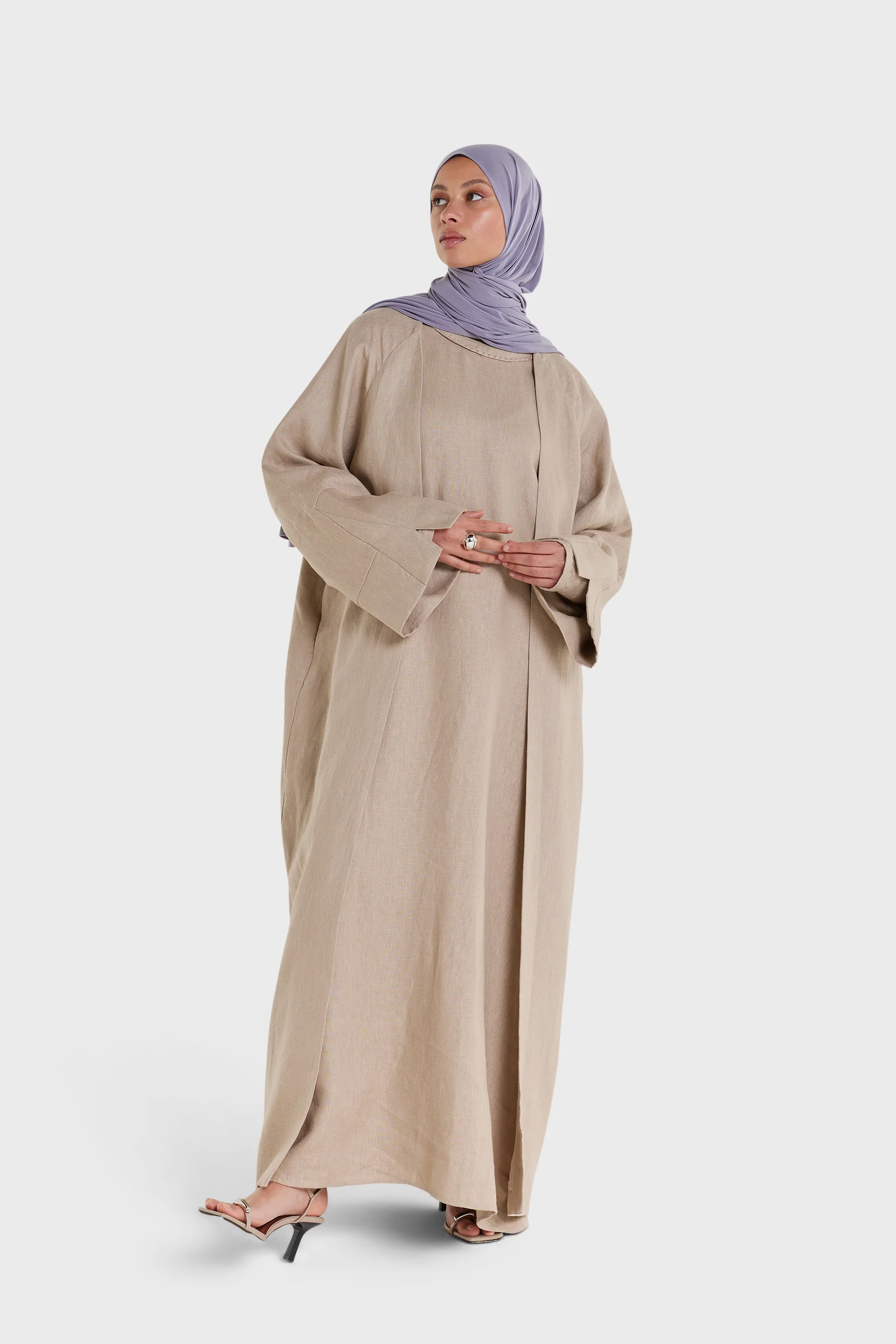 Oversized Abaya | Light Khaki - Image 2