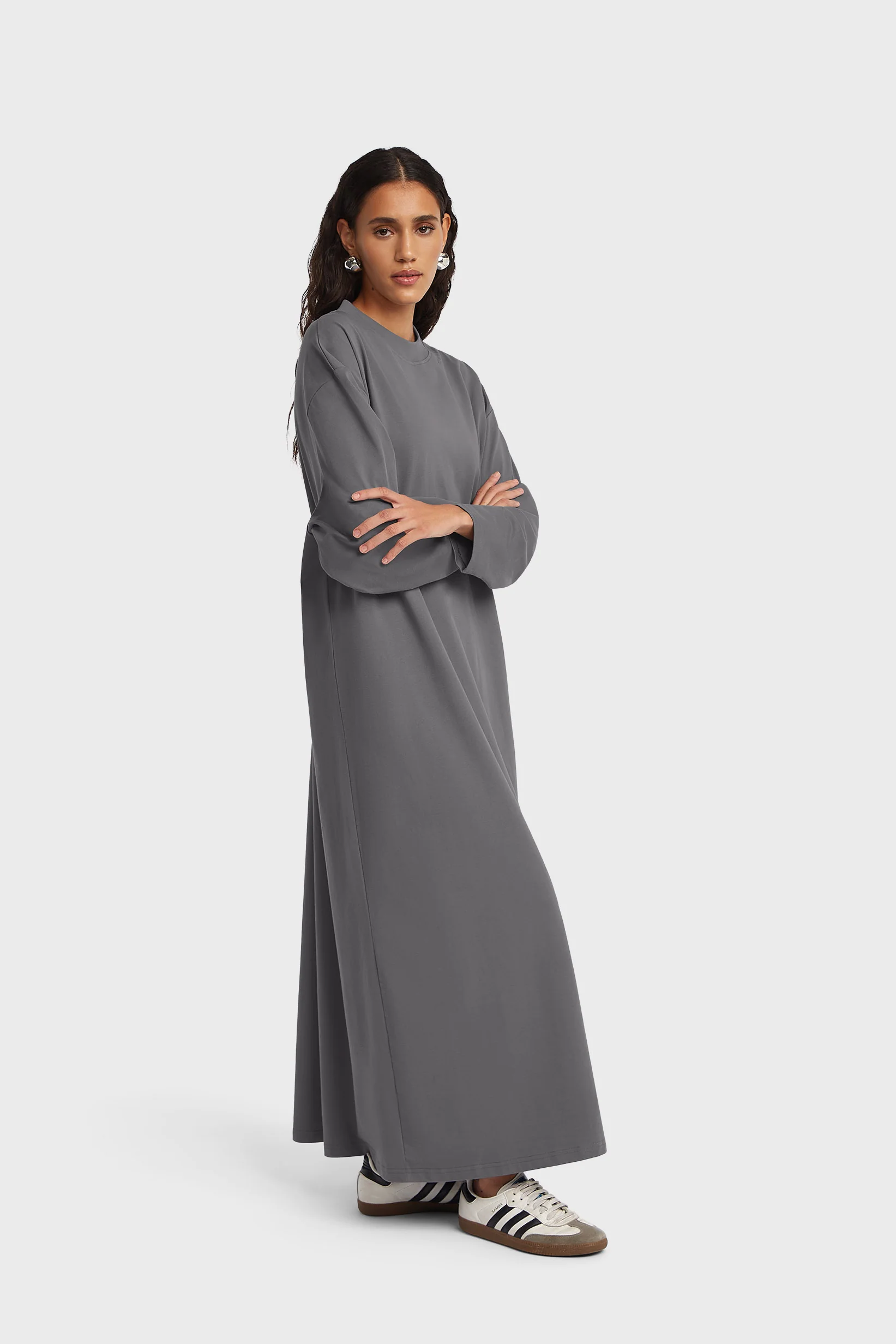 Oversized Cotton Tee Dress | Lava Blue - Image 2
