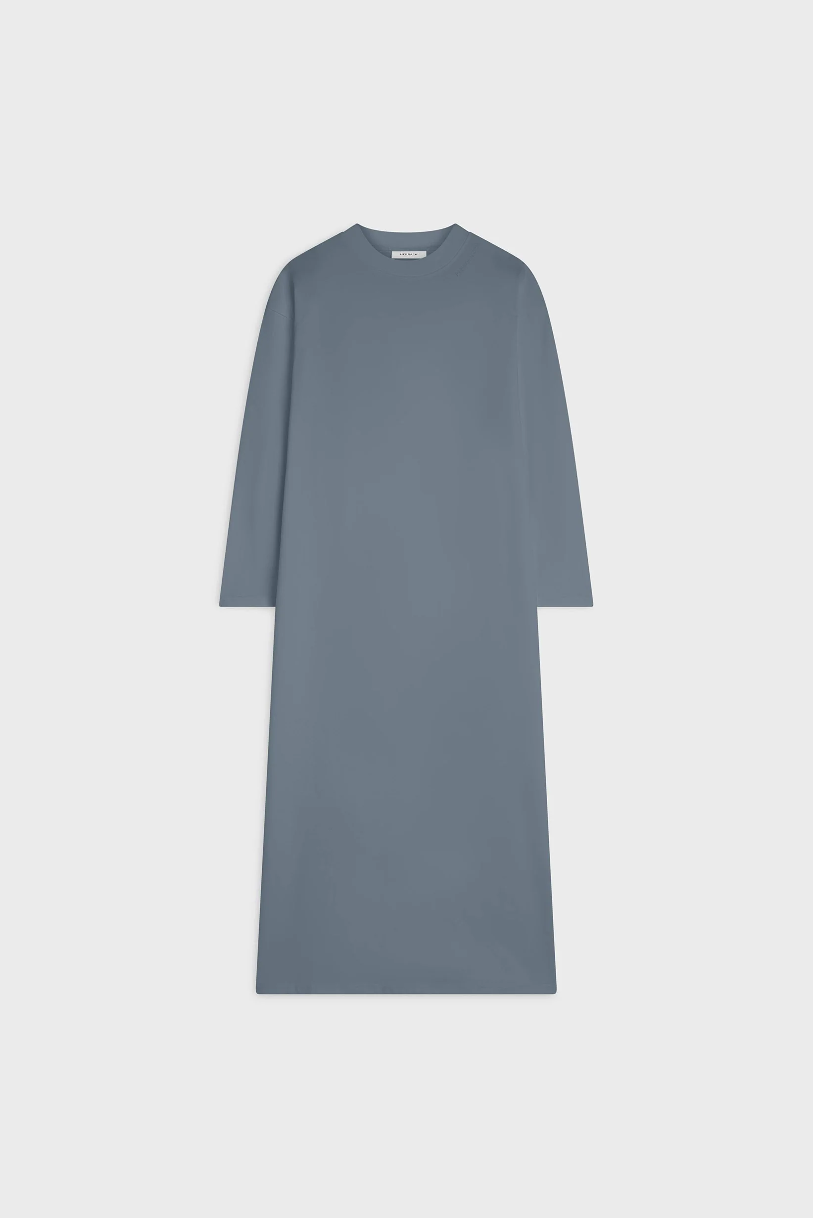 Oversized Cotton Tee Dress | Dusty Indigo - Image 3