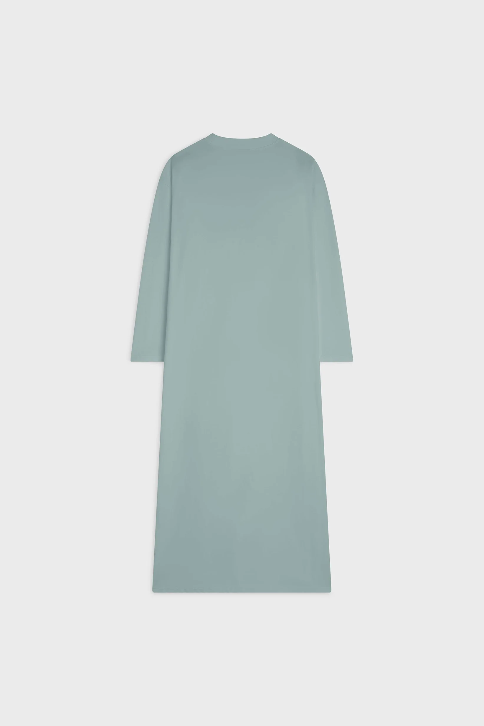 Oversized Cotton Tee Dress | Silver Blue - Image 4
