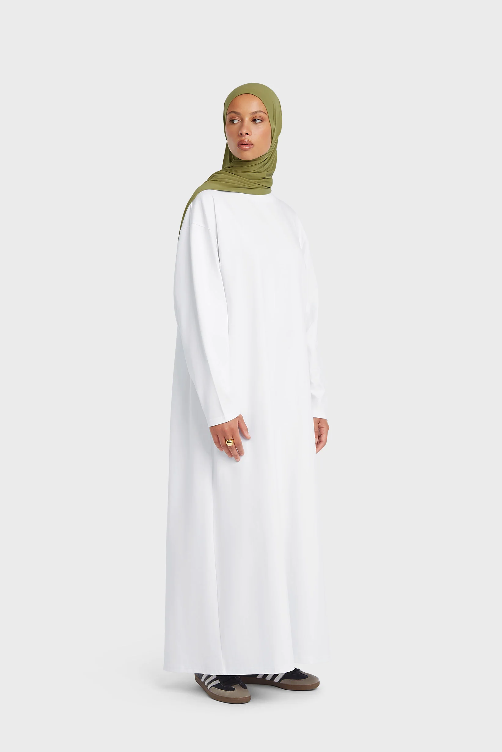 Oversized Cotton Tee Dress | White - Image 2
