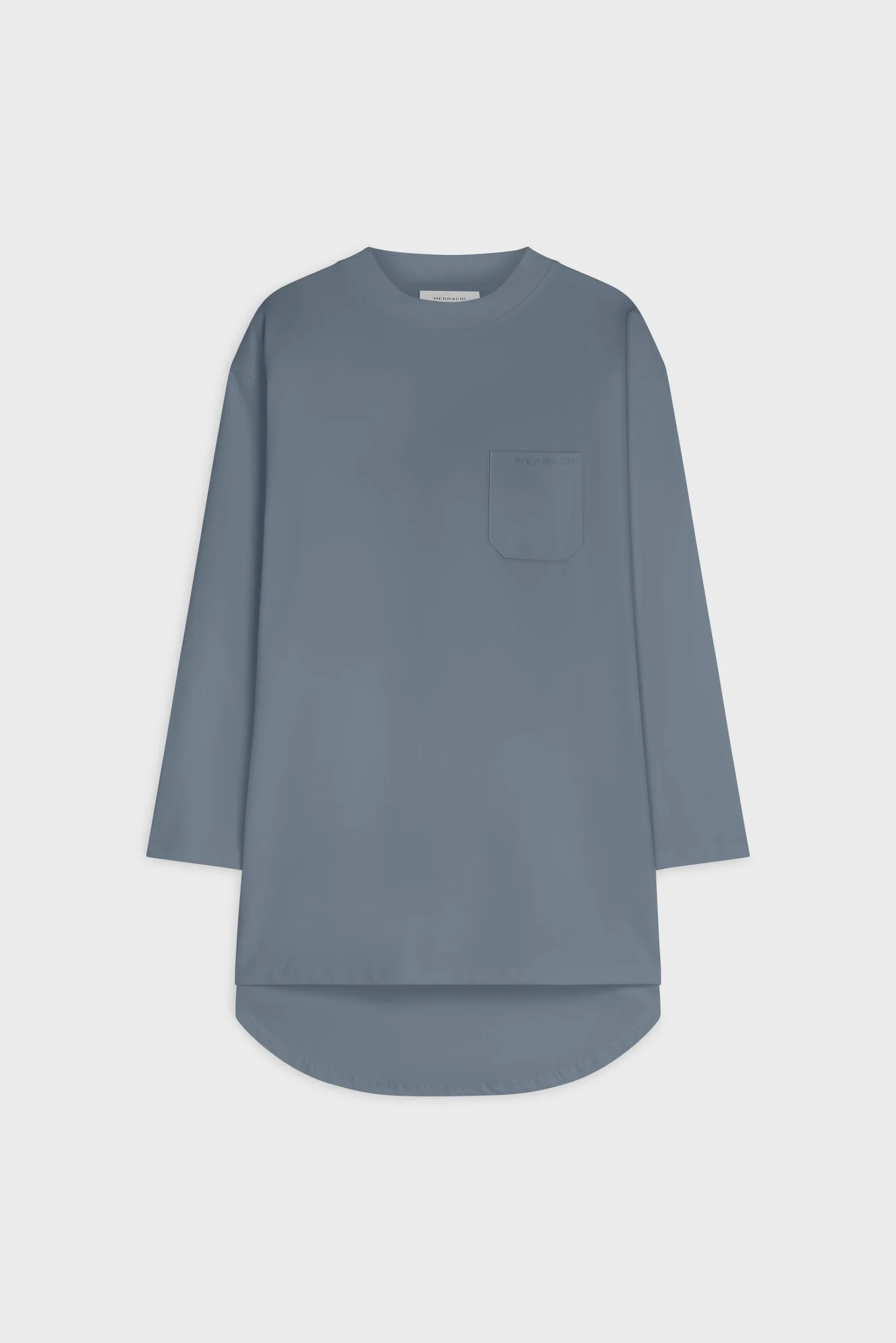 Oversized Cotton Tee | Dusty Indigo - Image 3
