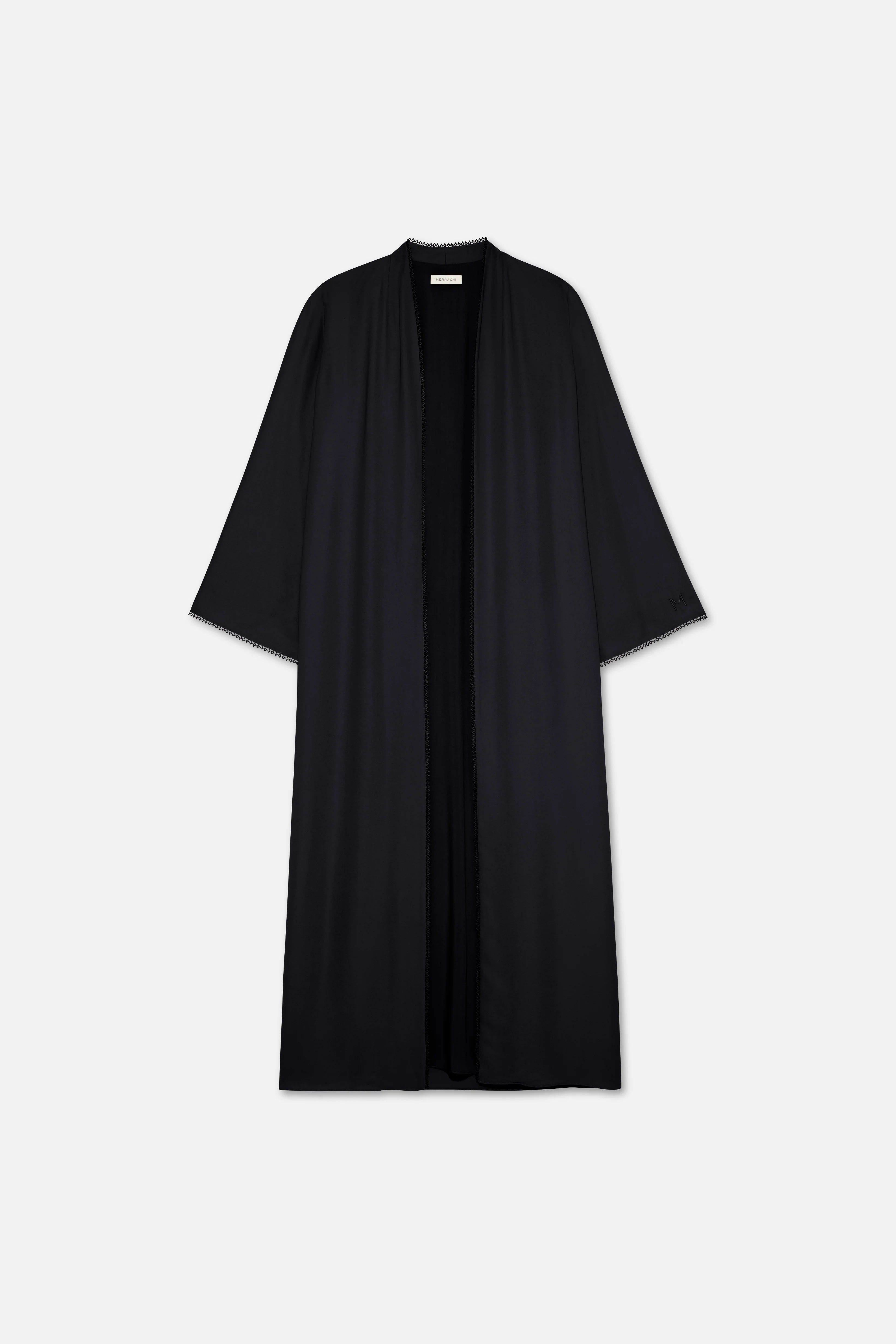Picot Edge Abaya | Black - Image 5