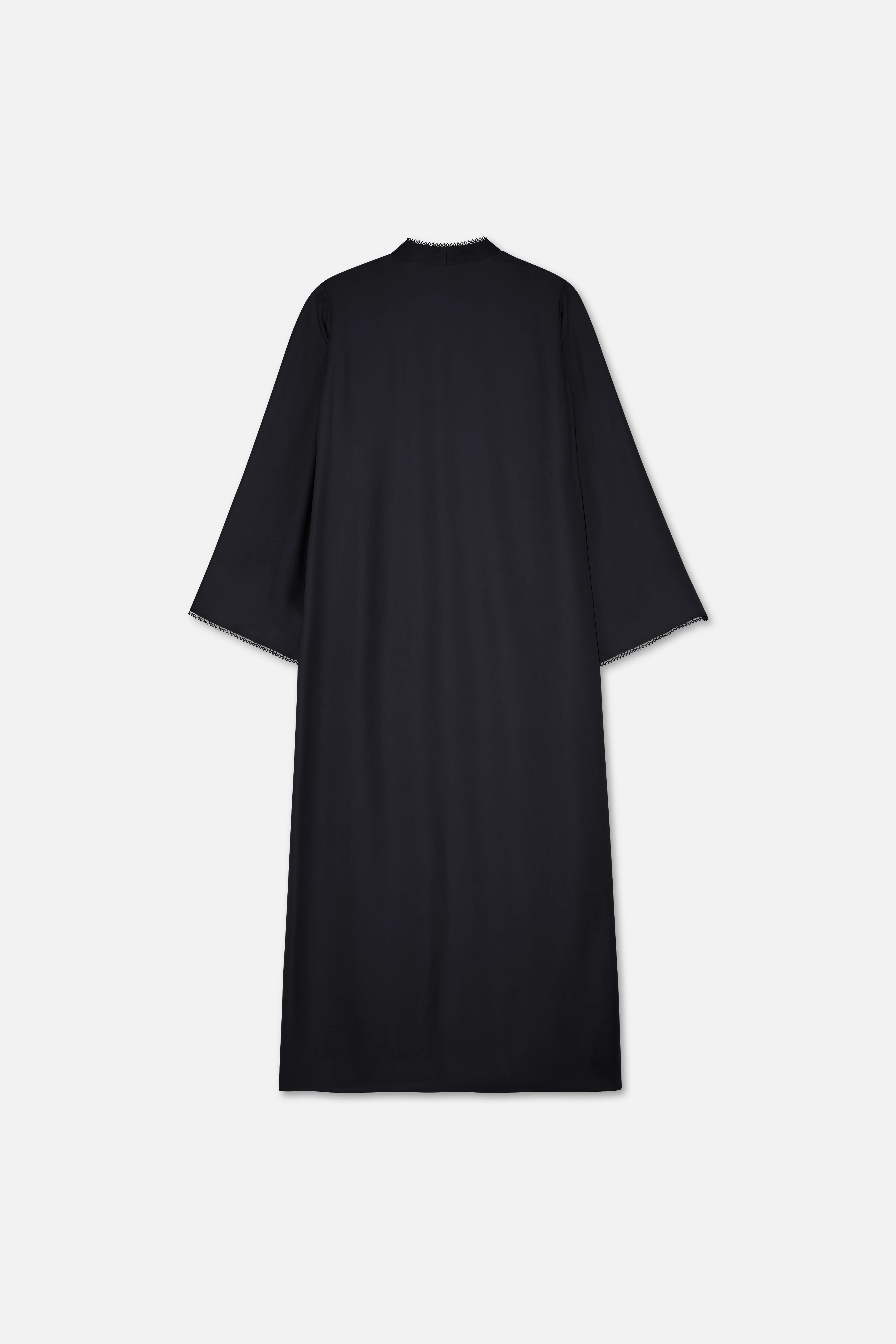 Picot Edge Abaya | Black - Image 6
